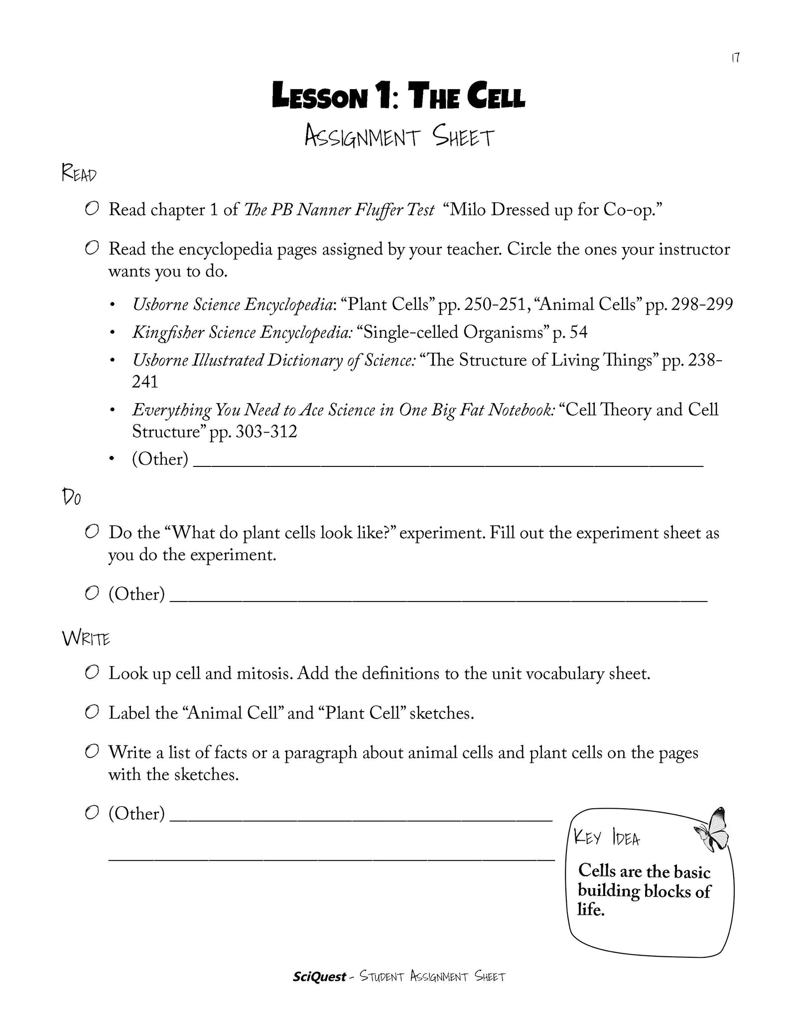 SciQuest 100: Milo's Mission Lab Journal