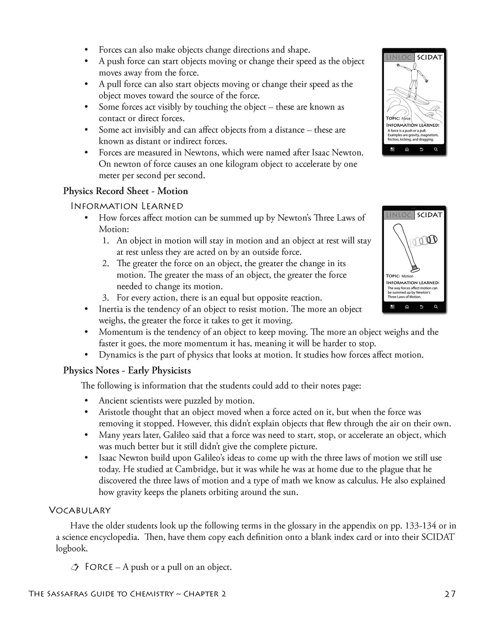 The Sassafras Science Adventures Volume 8:Physics (eBook Combo)
