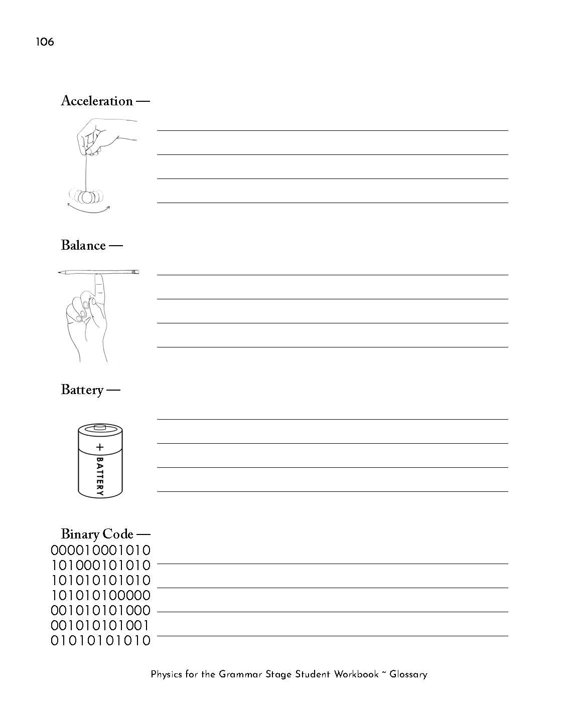 Physics For The Grammar Stage Student Workbook