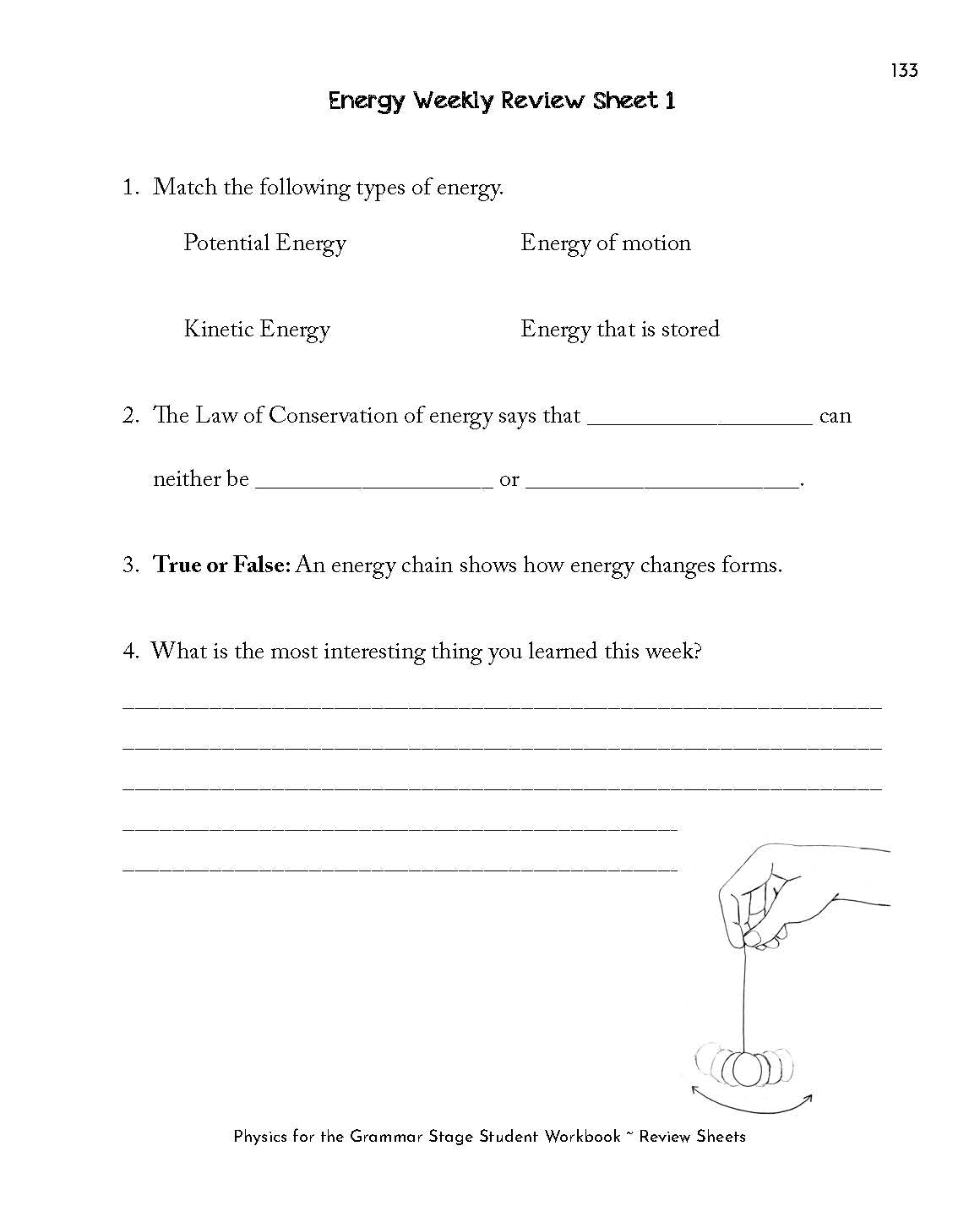 Physics For The Grammar Stage Student Workbook