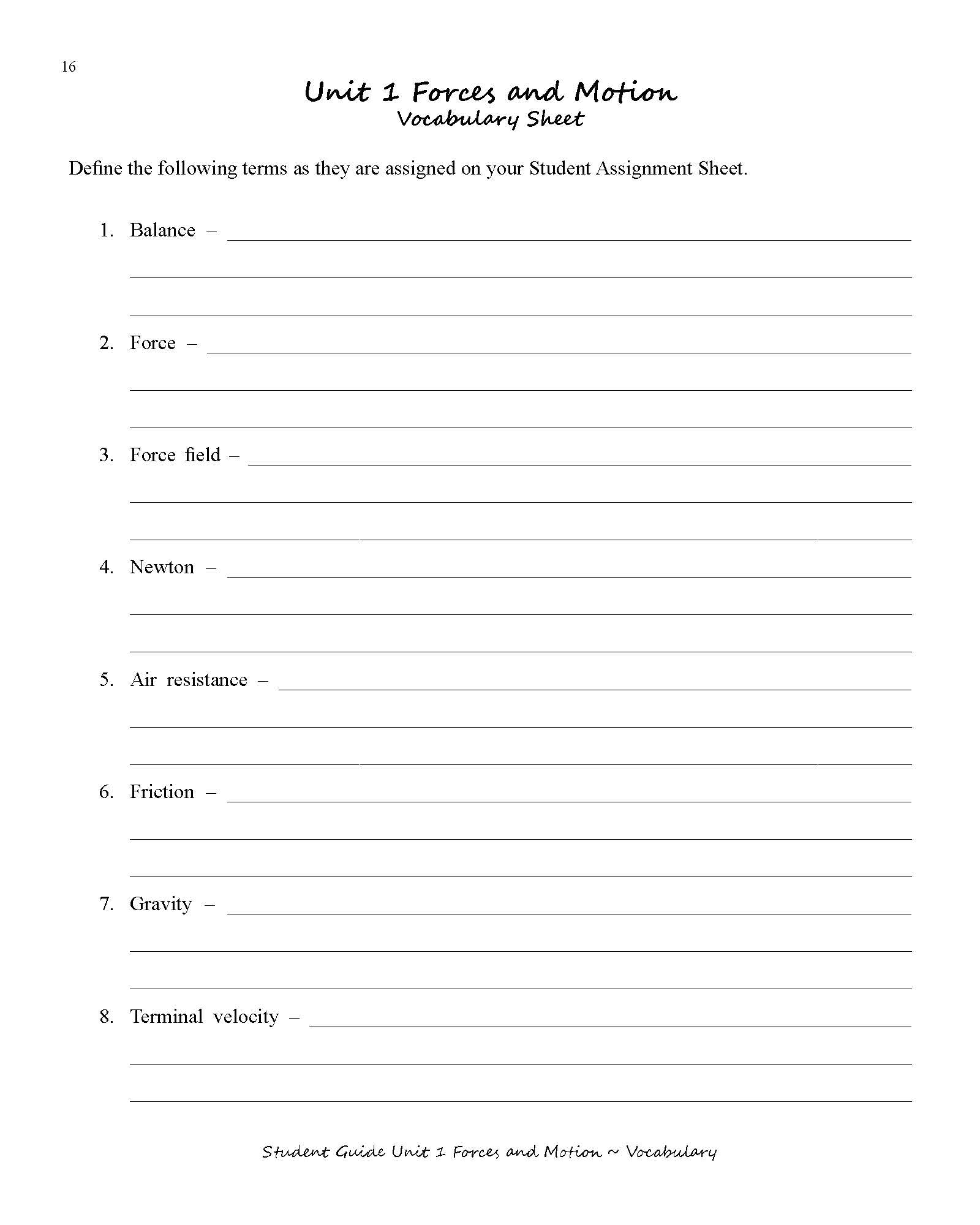 Physics for the Logic Stage Student Guide