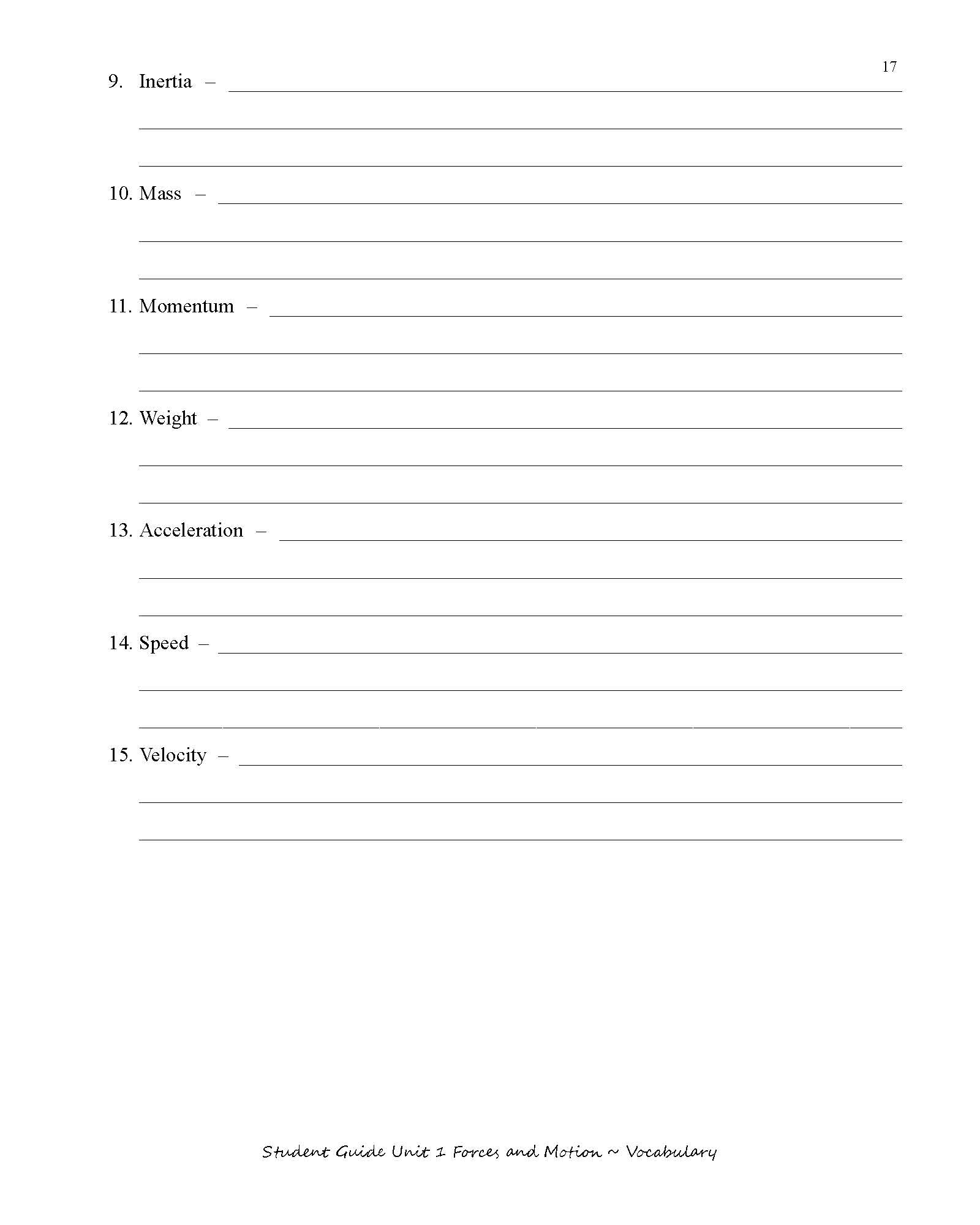 Physics for the Logic Stage Student Guide