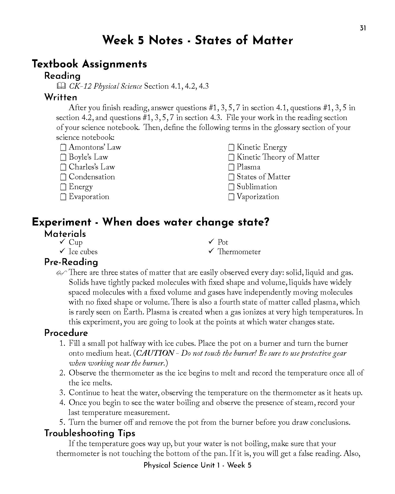Physical Science Printed Guide