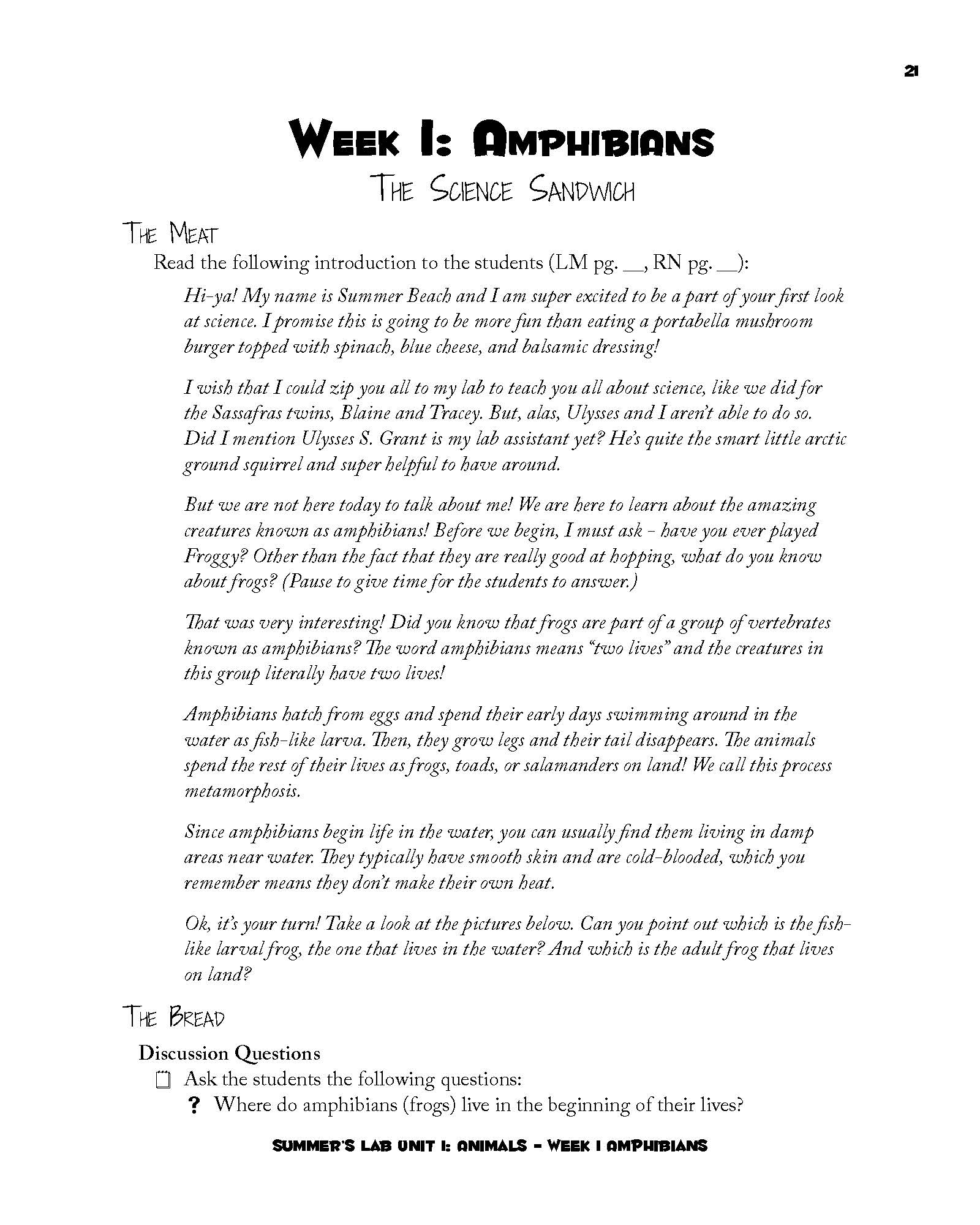 Summer's Lab Teacher Guide | Elemental Science