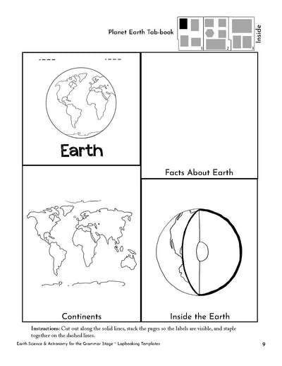 Earth Science & Astronomy for the Grammar Stage Lapbooking Templates {3rd Edition}