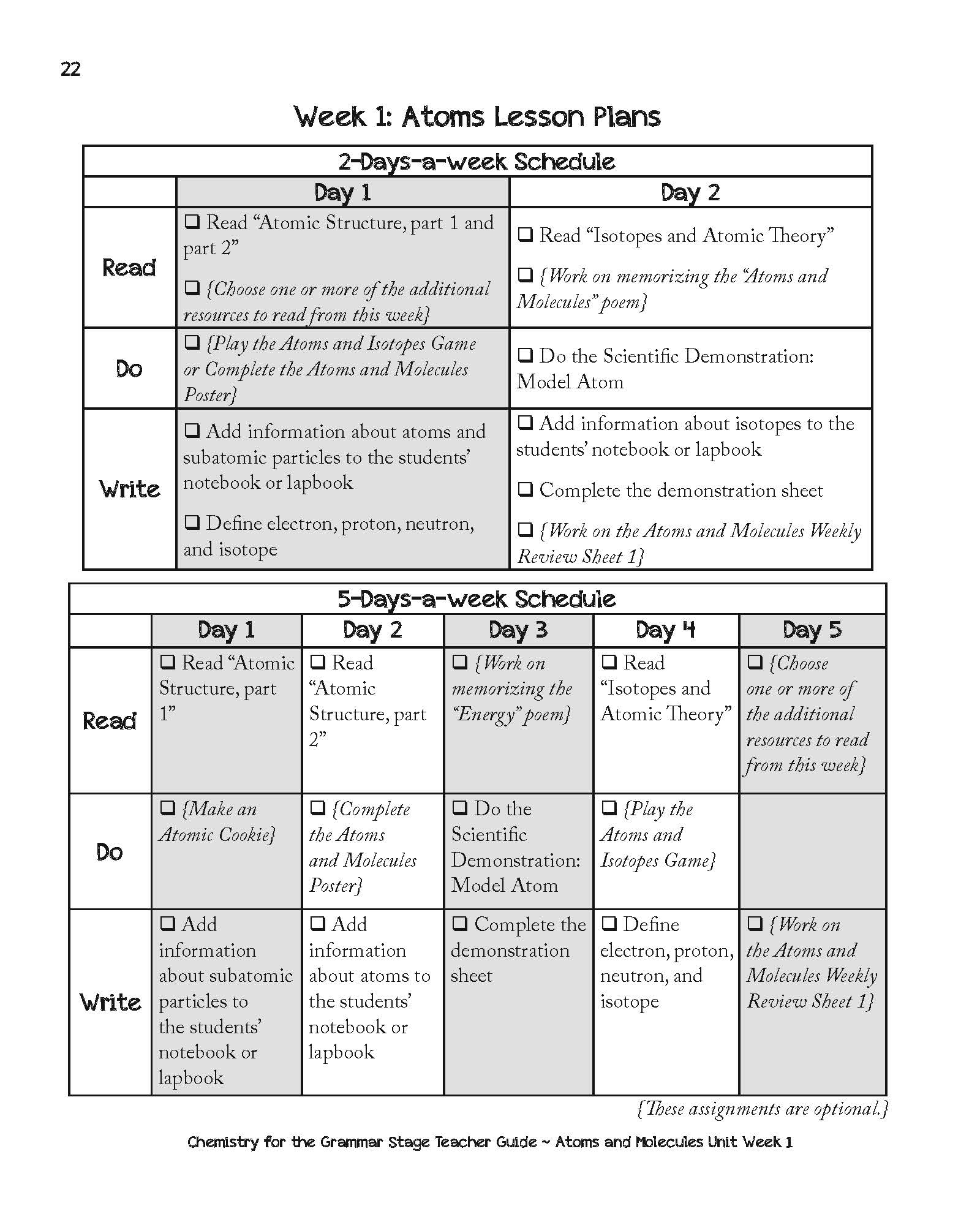 Grammar Stage ebook for Chemistry