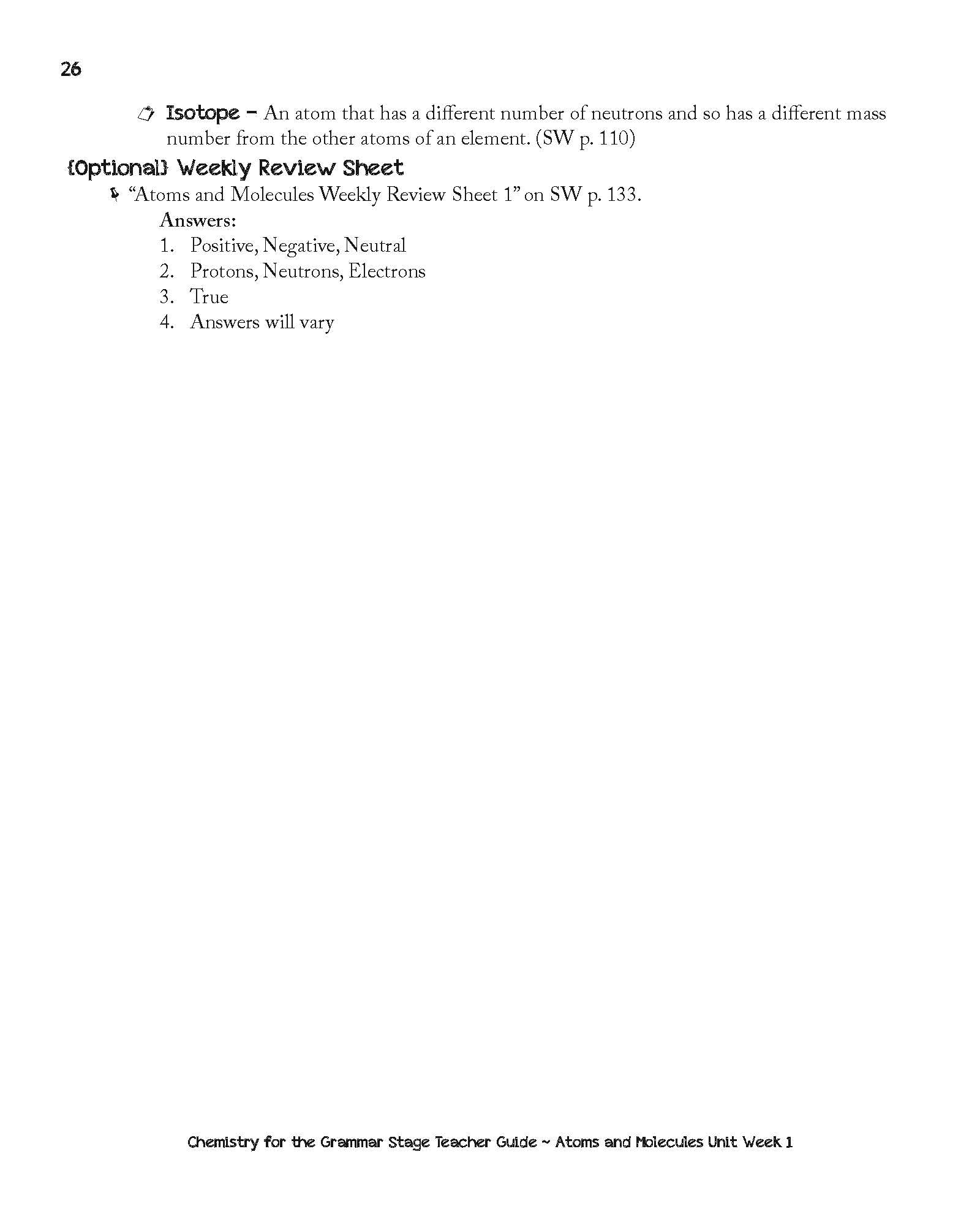 Grammar Stage ebook for Chemistry