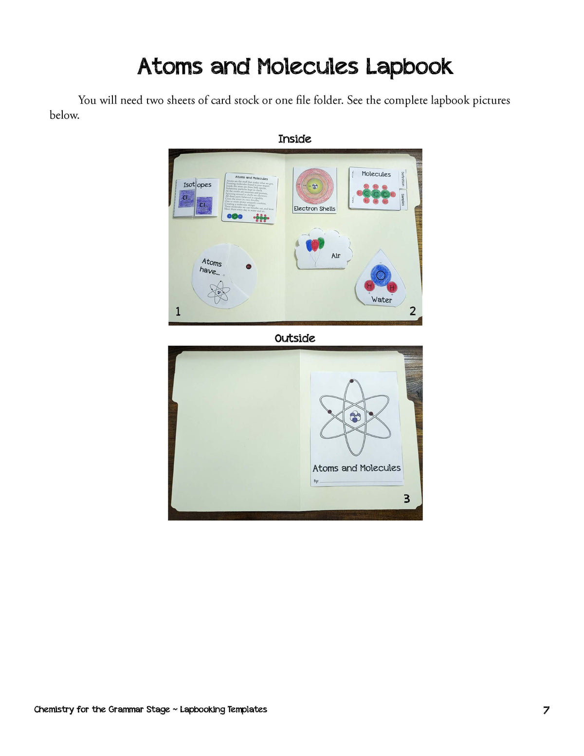 Chemistry for the Grammar Stage Lapbooking Templates {3rd Edition}