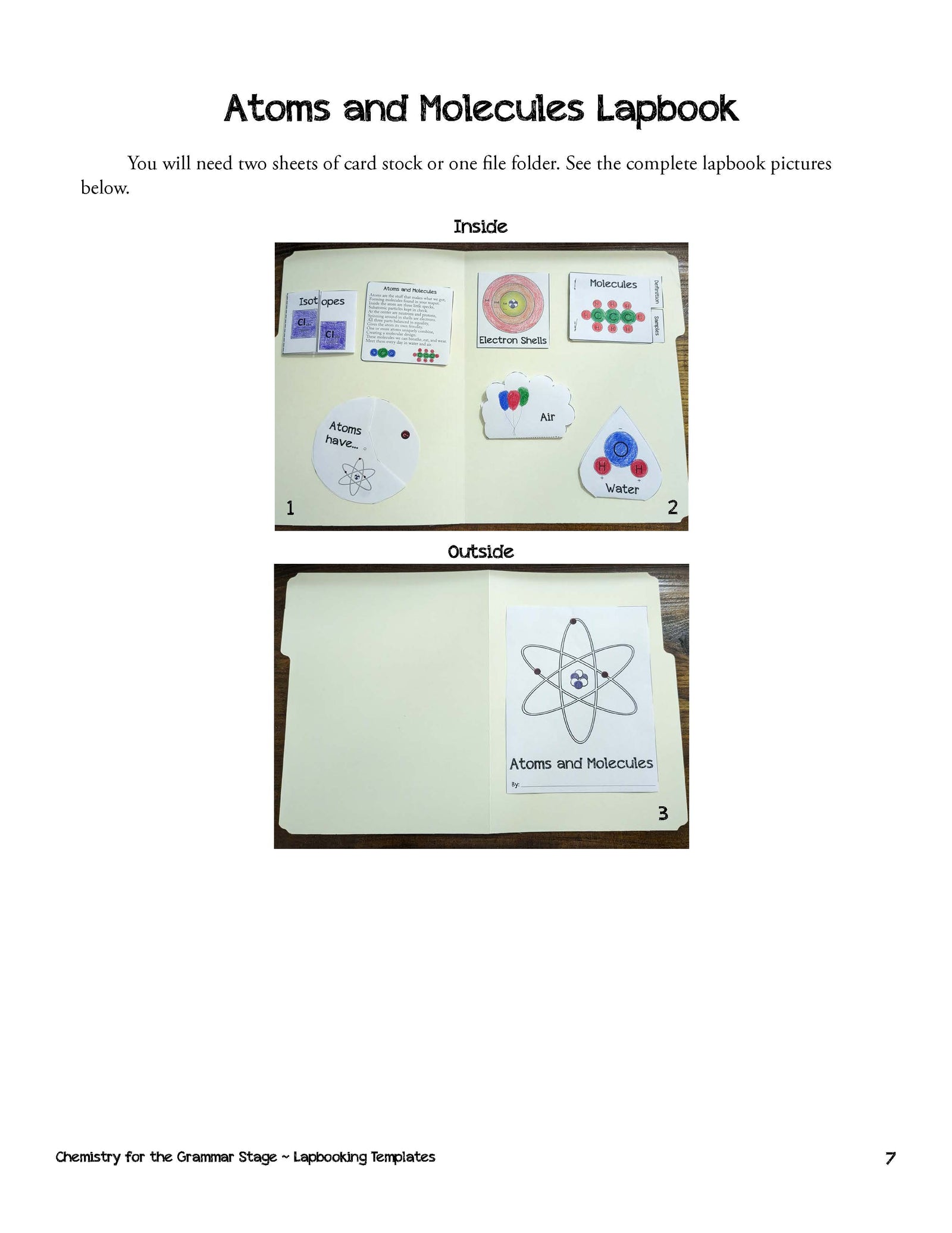 Chemistry for the Grammar Stage Lapbooking Templates {3rd Edition}