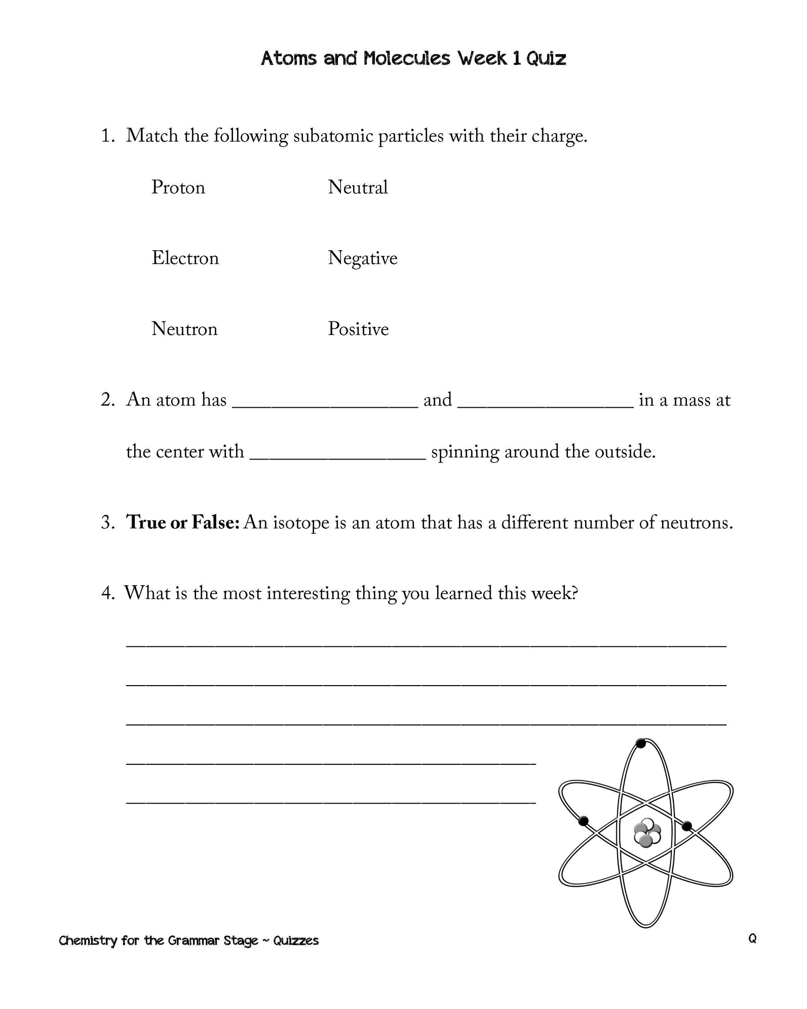 Grammar Stage ebook for Chemistry