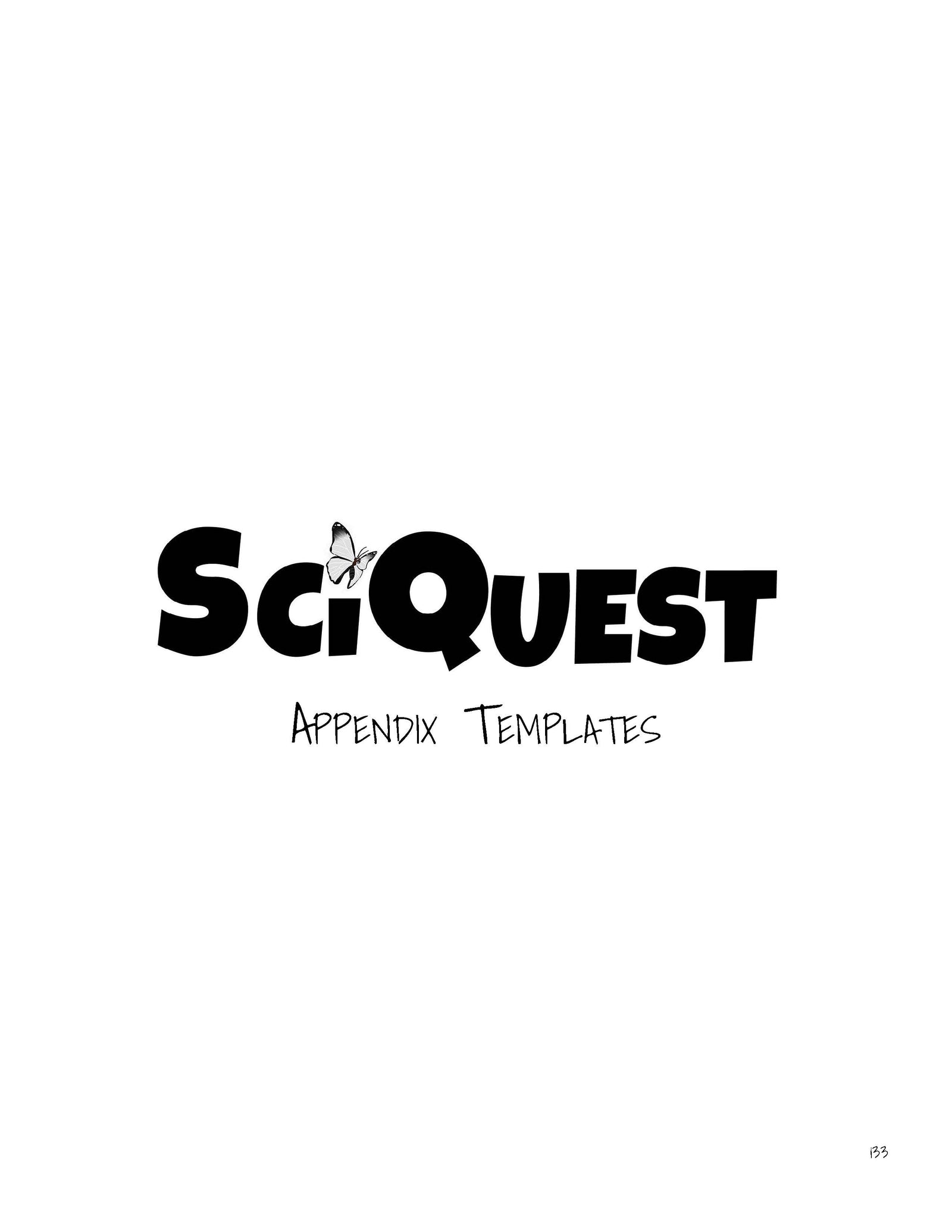 SciQuest 100 Milo's Mission Appendix Templates