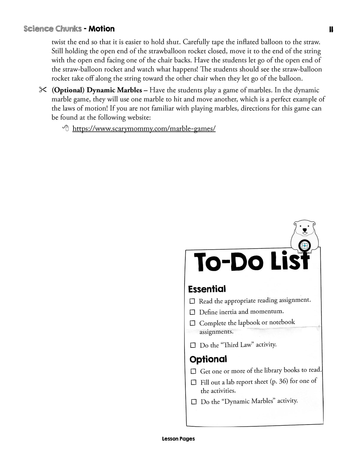 Science Chunks Motion Unit | Elemental Science