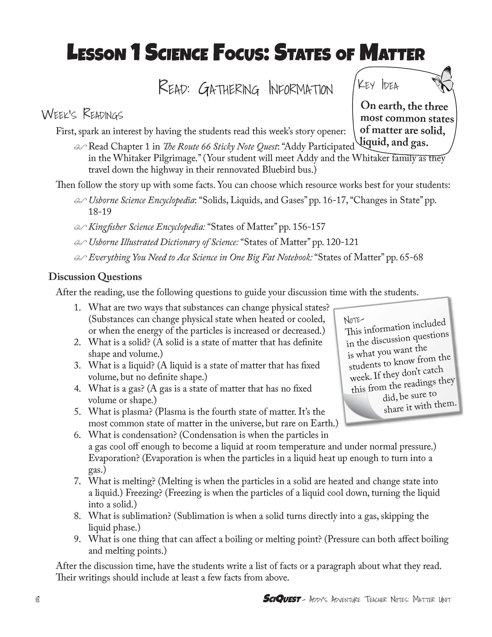 SciQuest 200: Addy's Adventure Instructor's Guide
