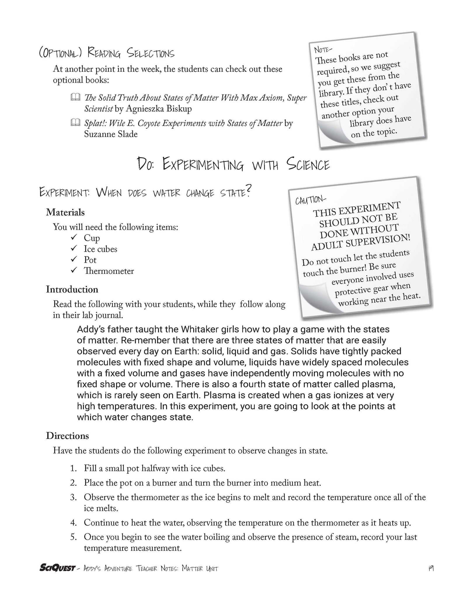 SciQuest 200: Addy's Adventure Instructor's Guide