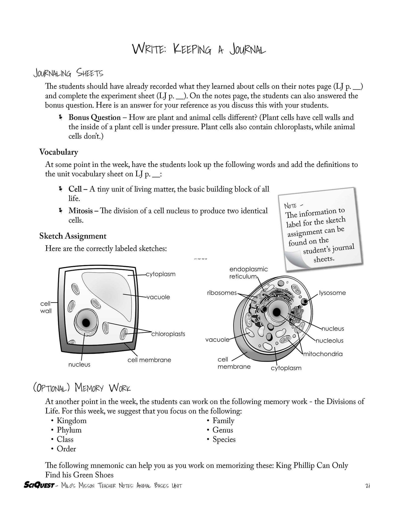 SciQuest 100: Milo's Mission Instructor's Guide