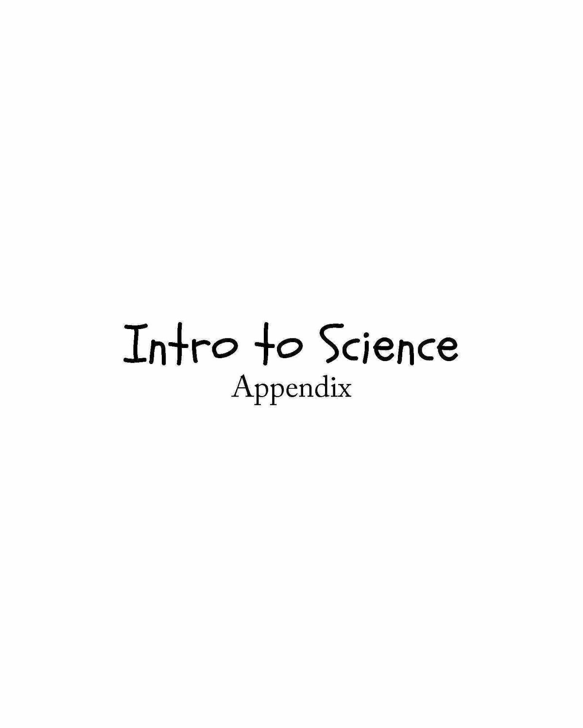 Intro to Science Appendix Templates {3rd Edition}