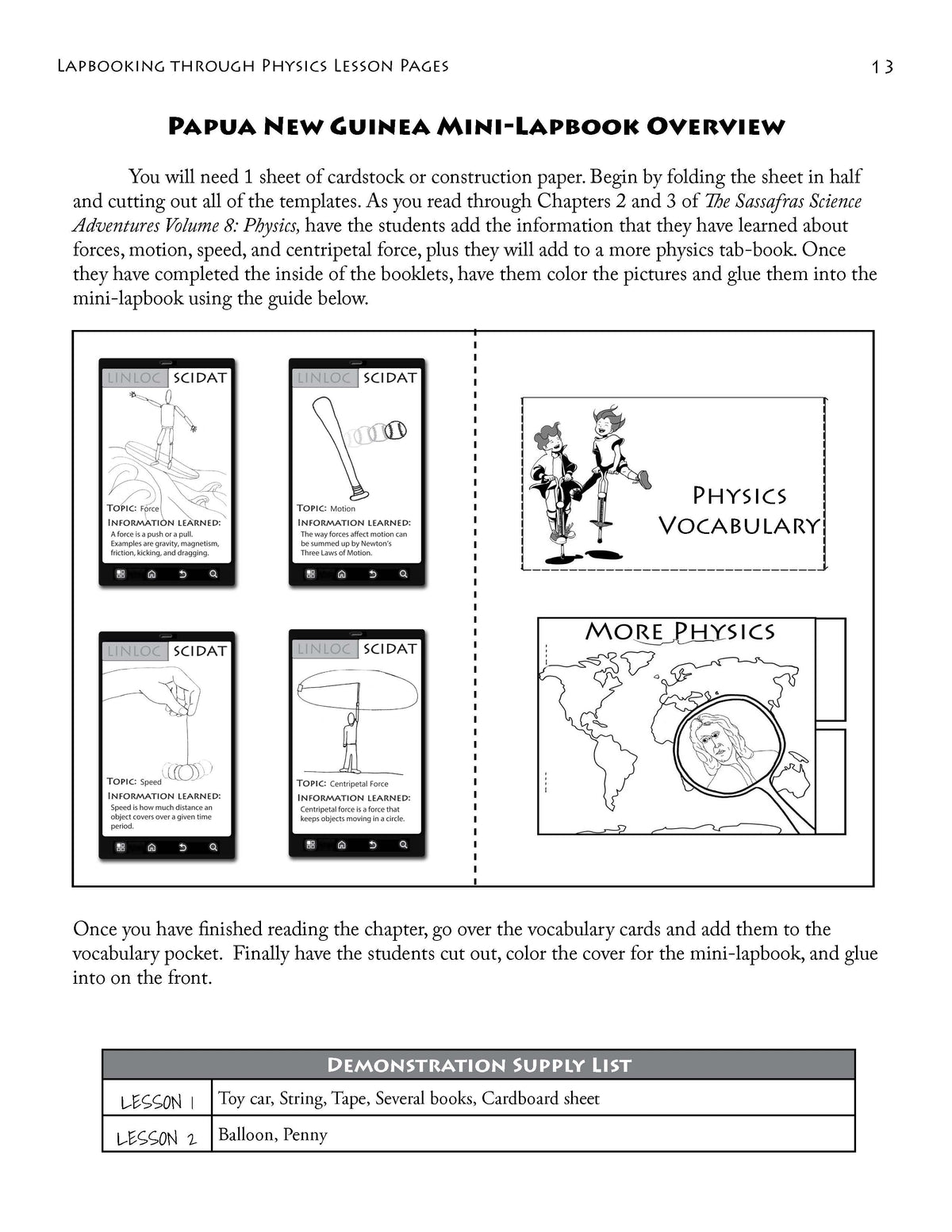 Lapbooking through Physics with the Sassafras Twins