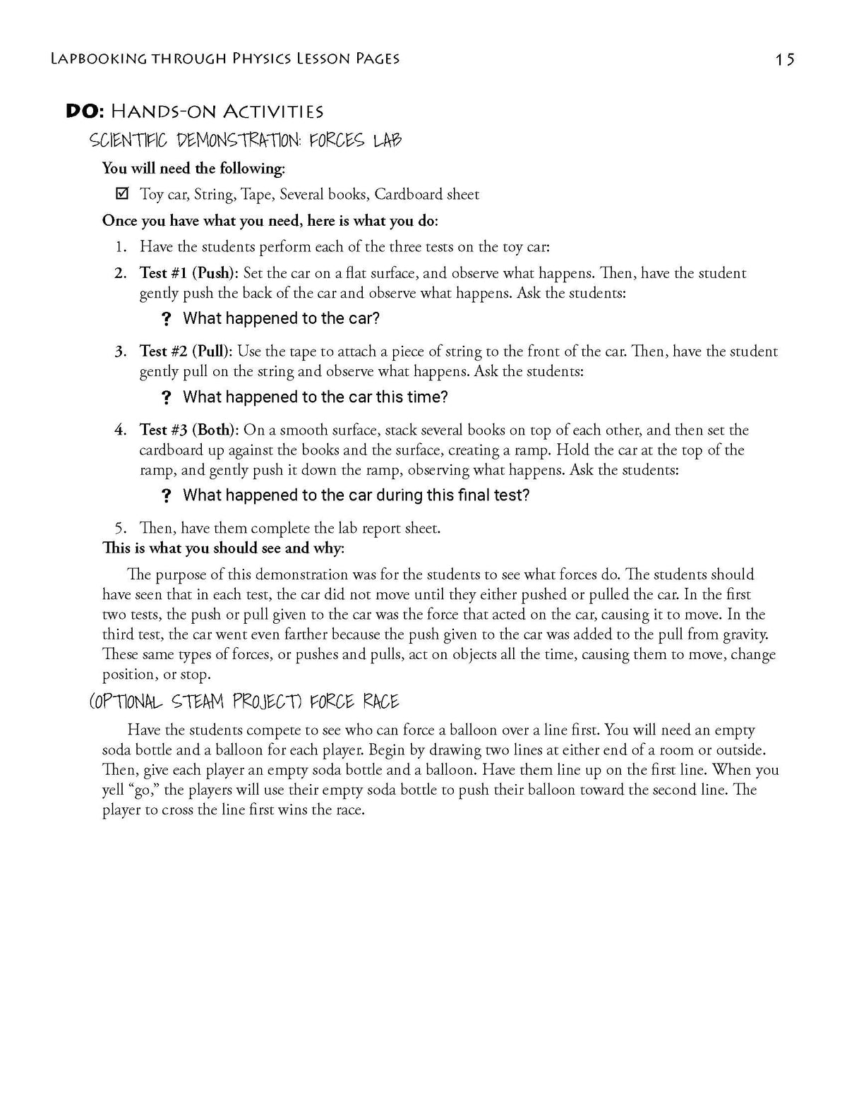 Lapbooking through Physics with the Sassafras Twins