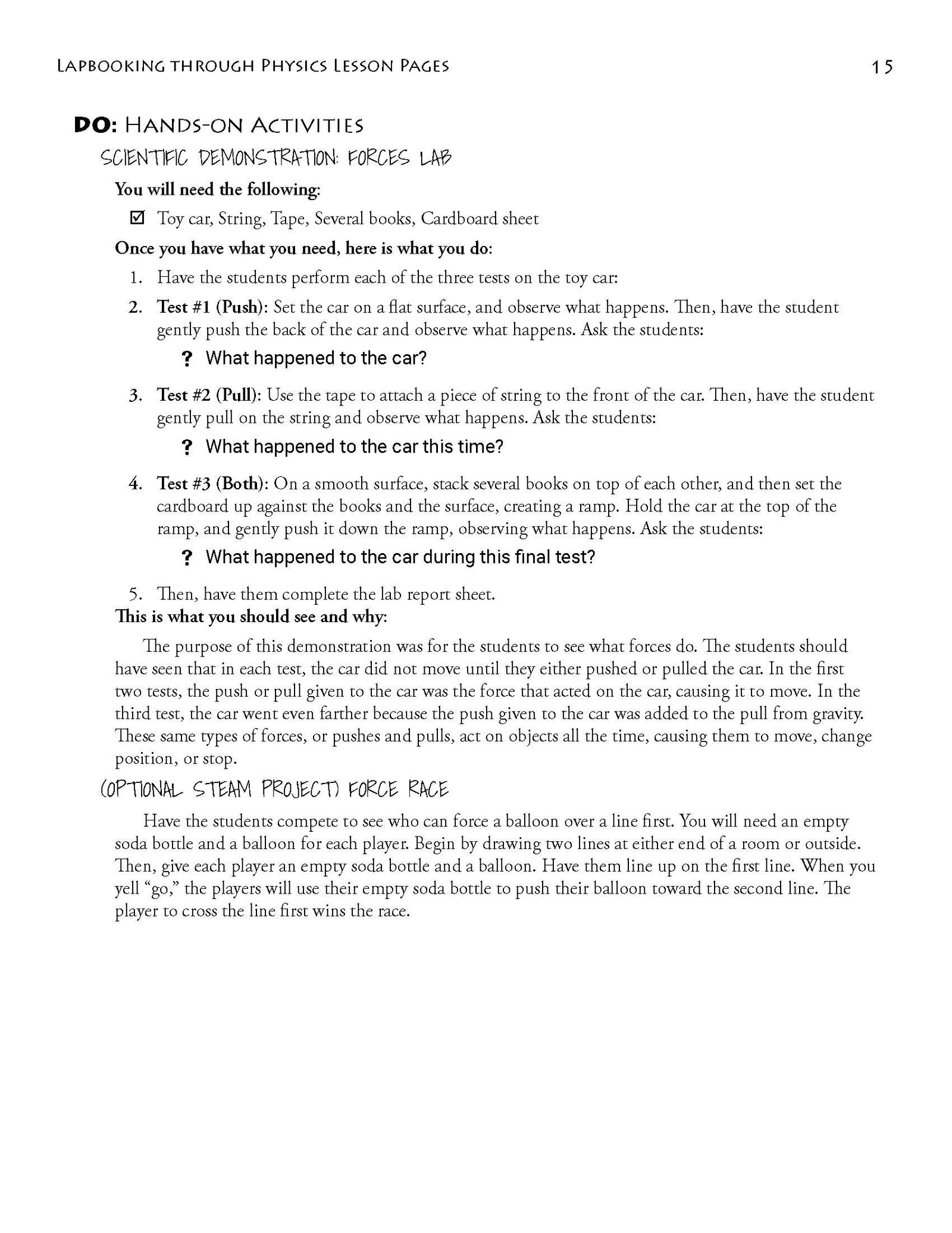 Lapbooking through Physics with the Sassafras Twins