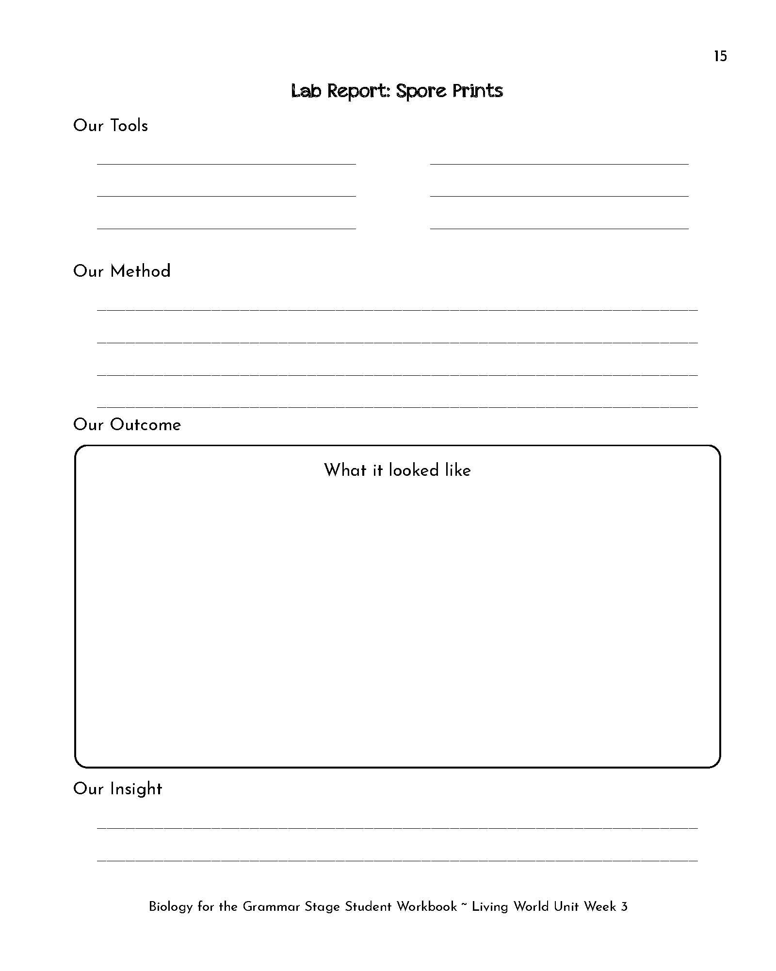 Grammar Stage Student Workbook for Biology