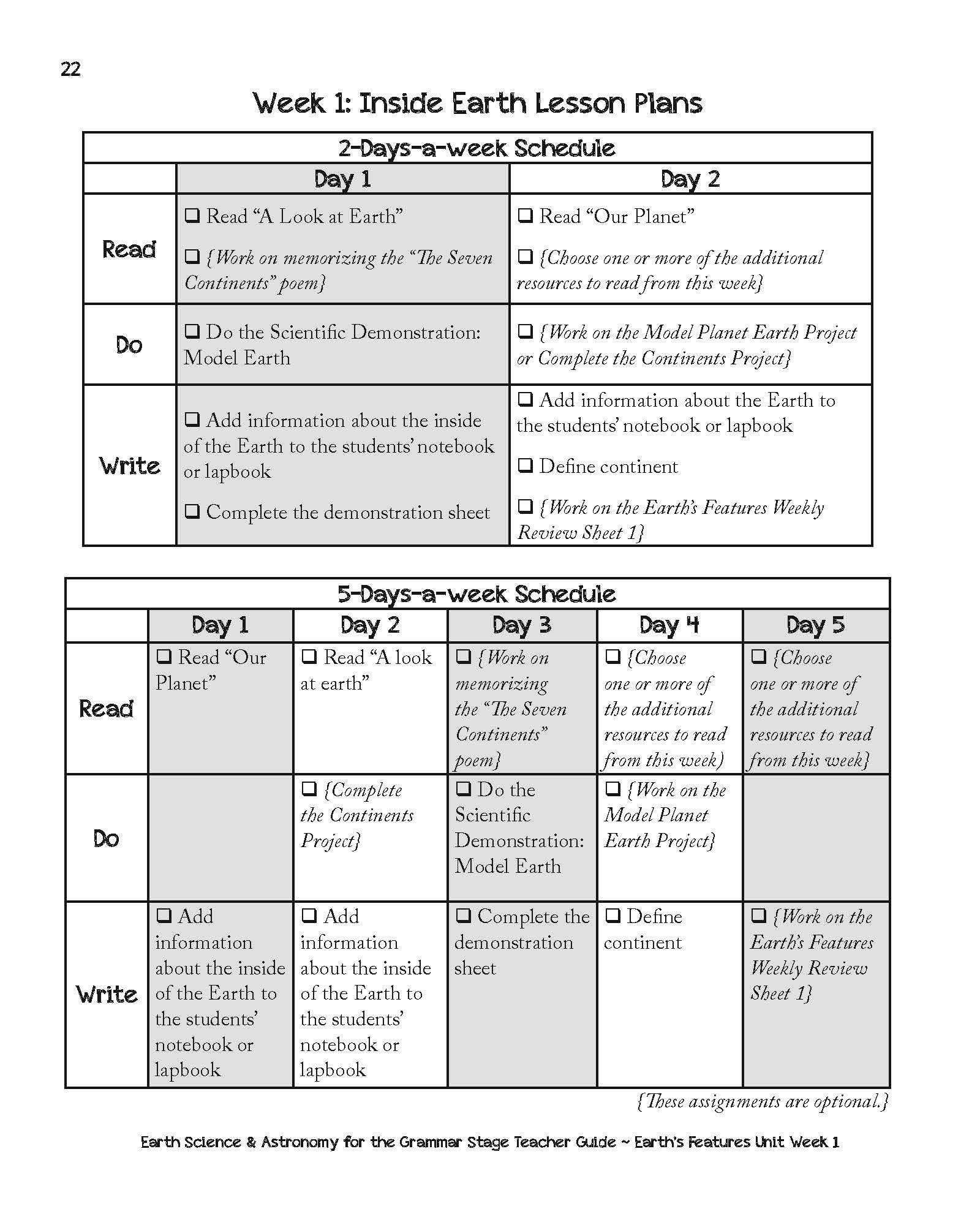 Earth Science & Astronomy for the Grammar Stage