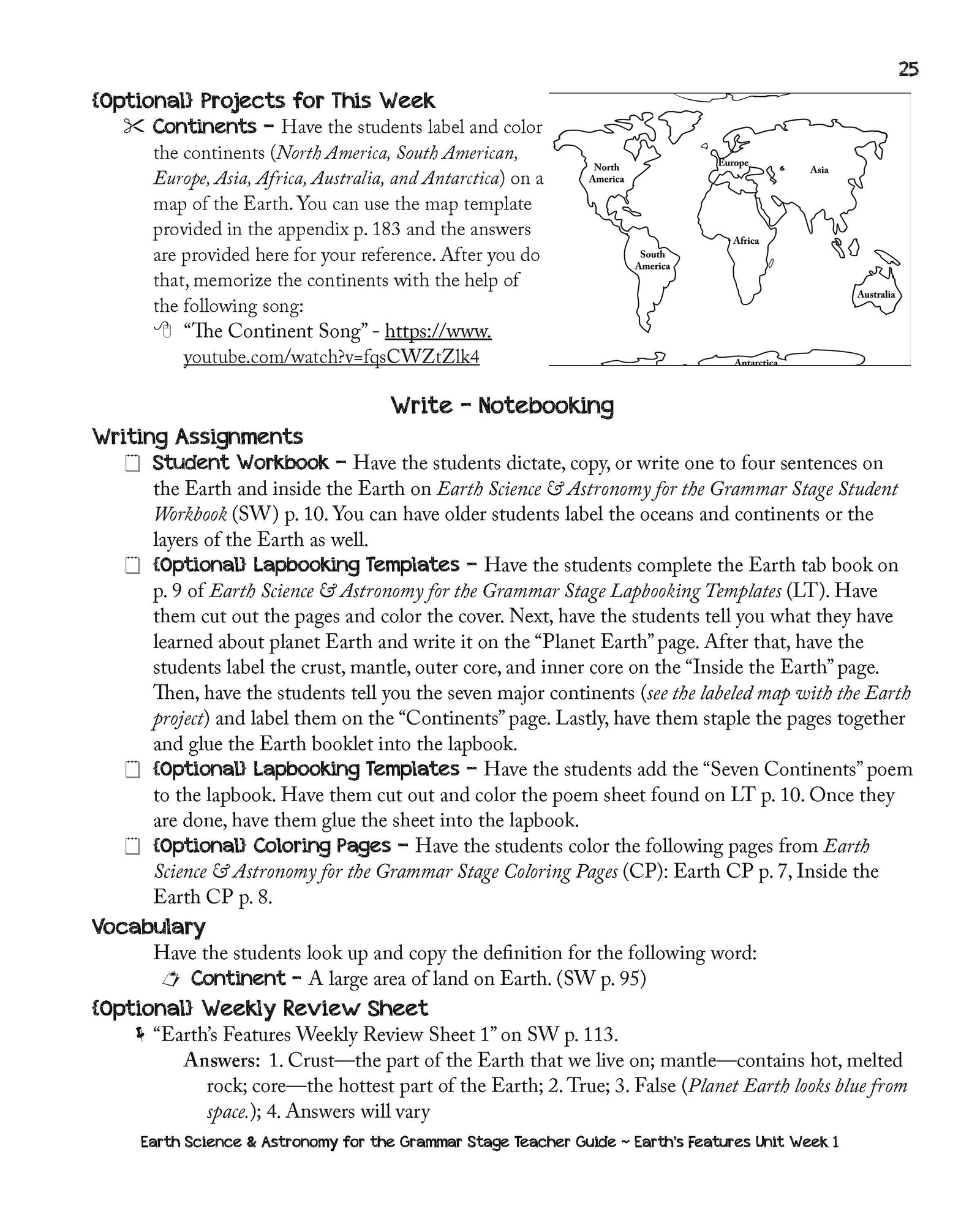 Earth Science & Astronomy for the Grammar Stage Teacher Guide