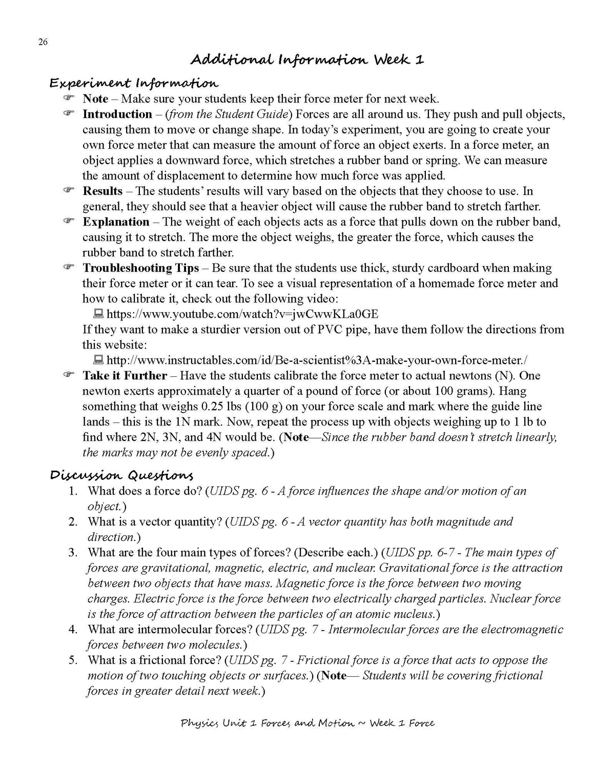 Physics for the Logic Stage Teacher Guide