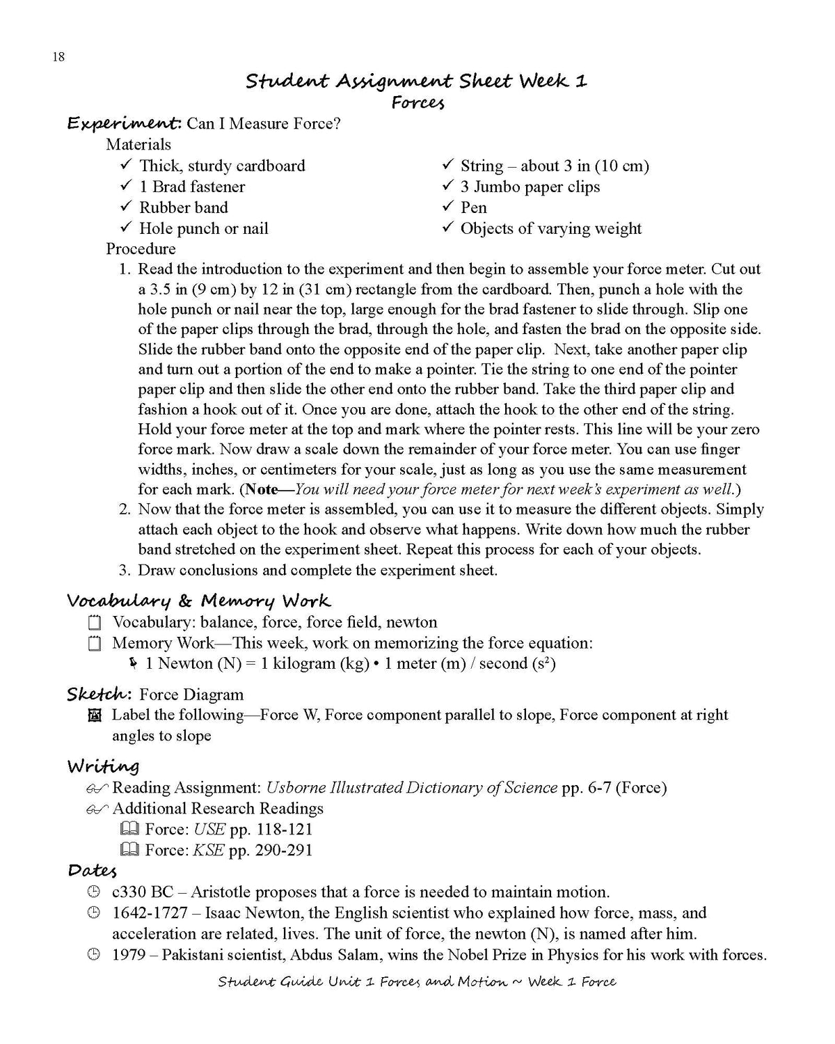 Physics for the Logic Stage Student Guide