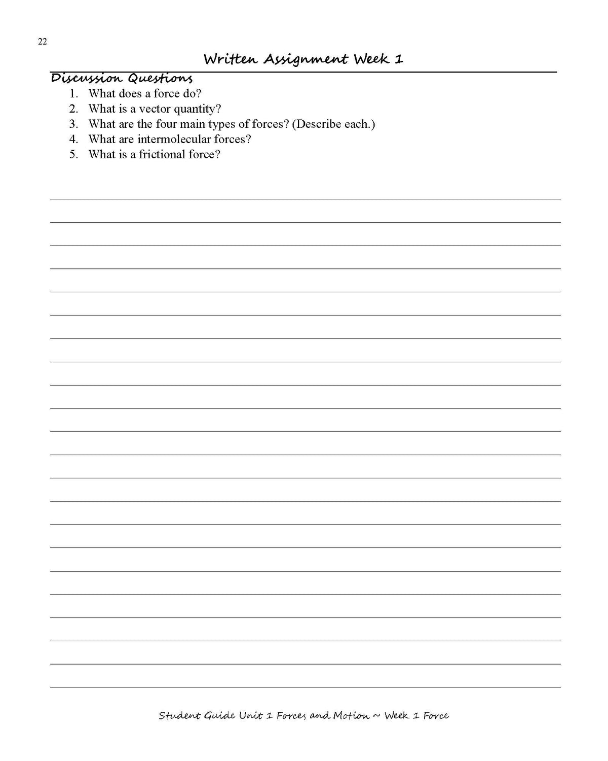 Physics for the Logic Stage Student Guide