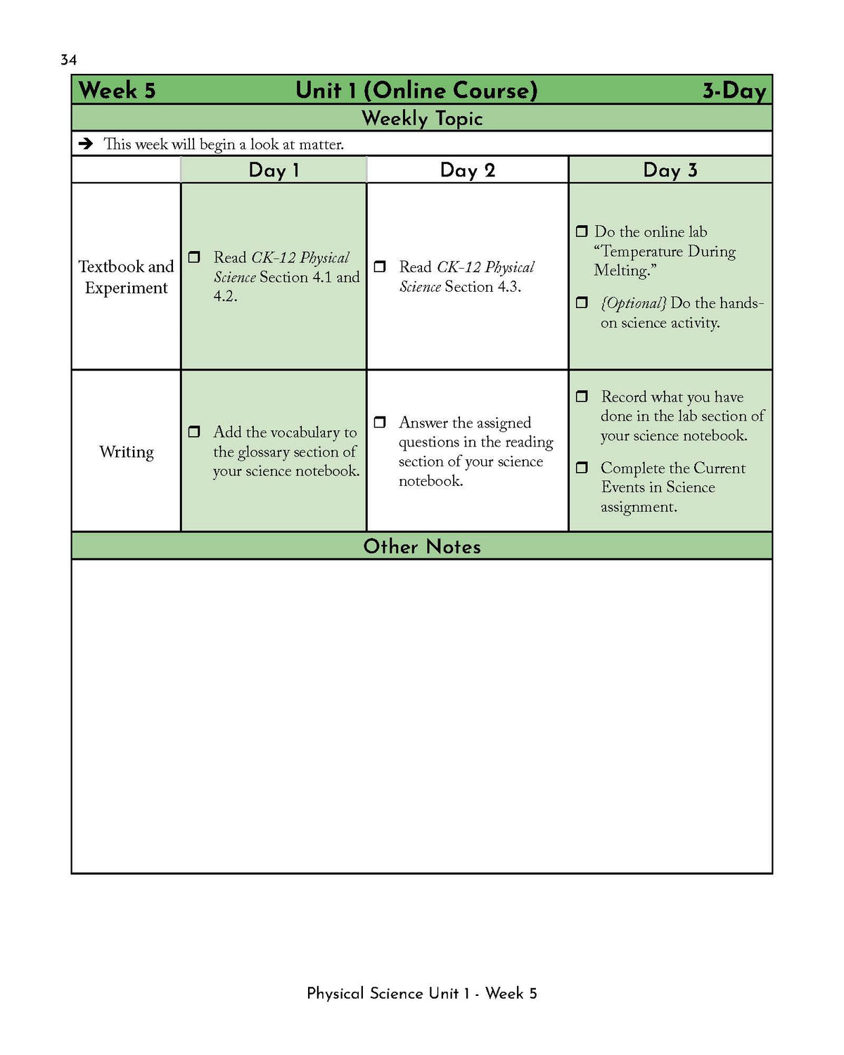 Physical Science Printed Guide