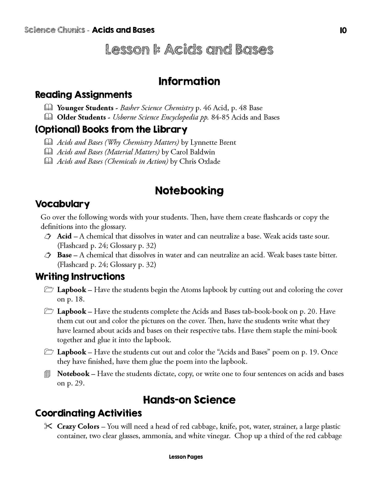 Science Chunks Acids and Bases Unit | Elemental Science