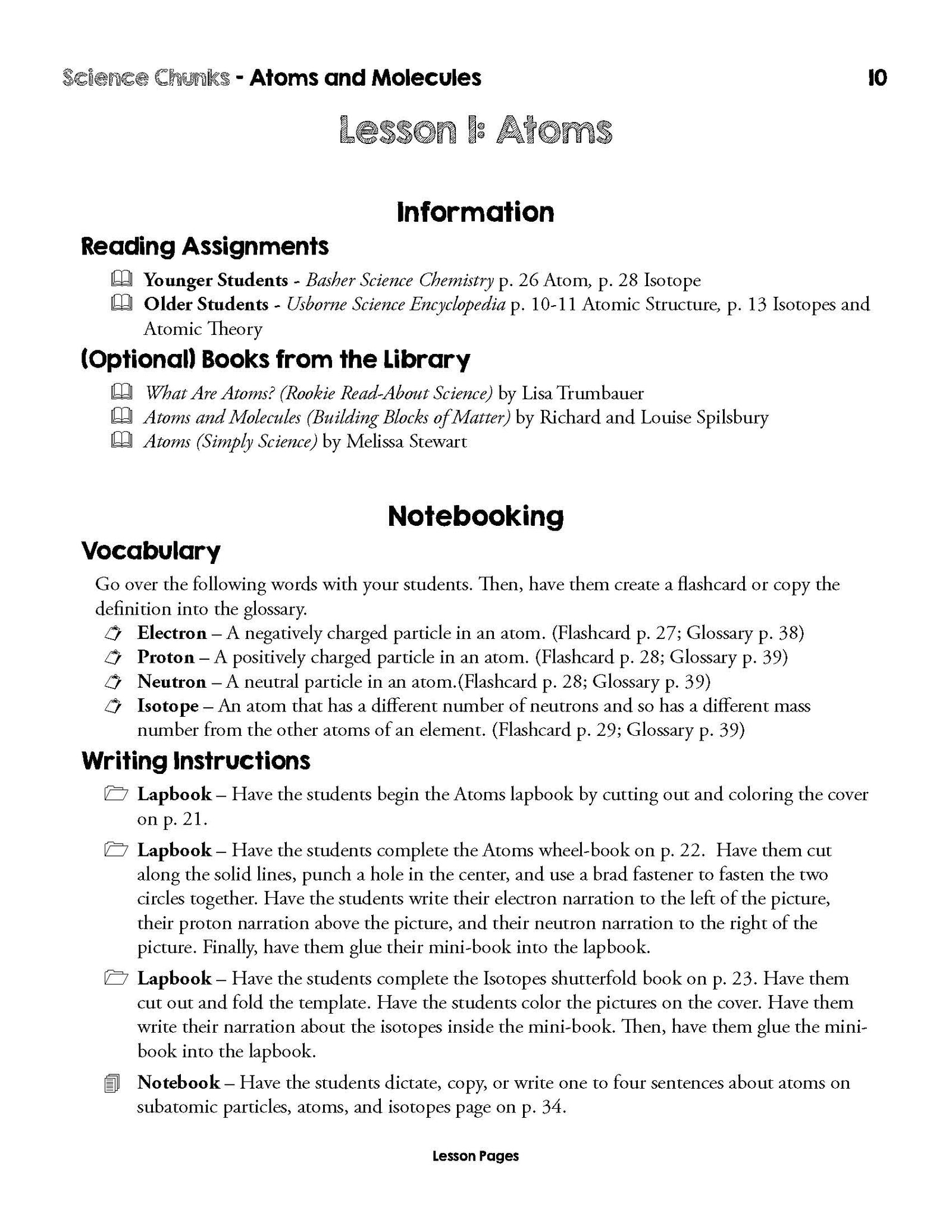 Science Chunks Atoms and Molecules Unit | Elemental Science