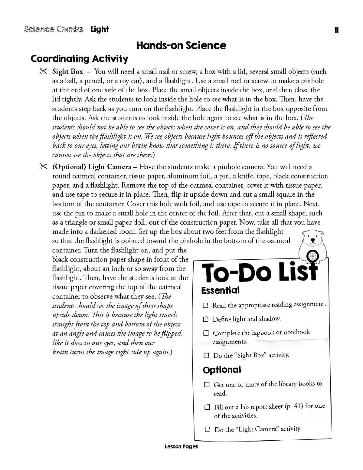 Science Chunks Light Unit | Elemental Science