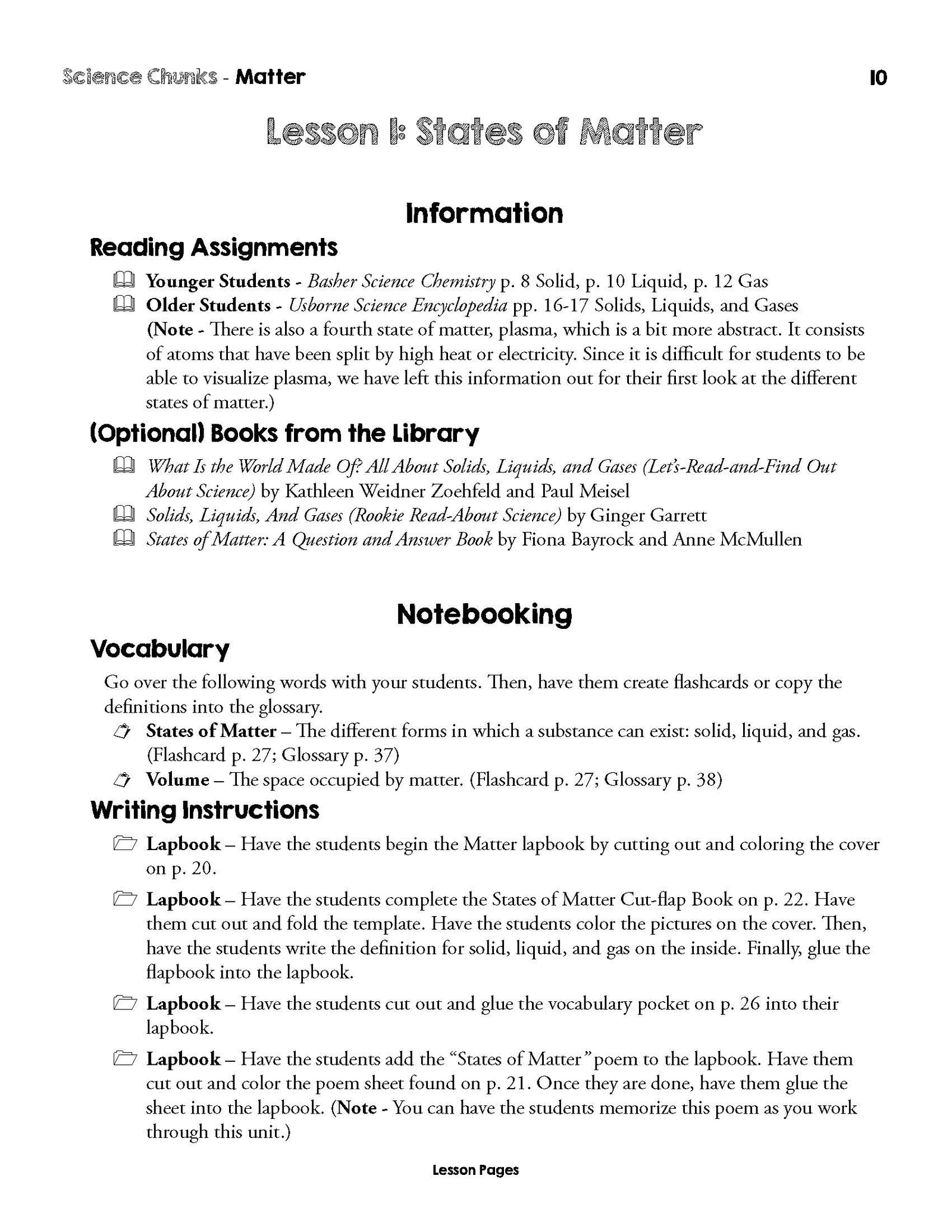 Science Chunks Matter Unit | Elemental Science