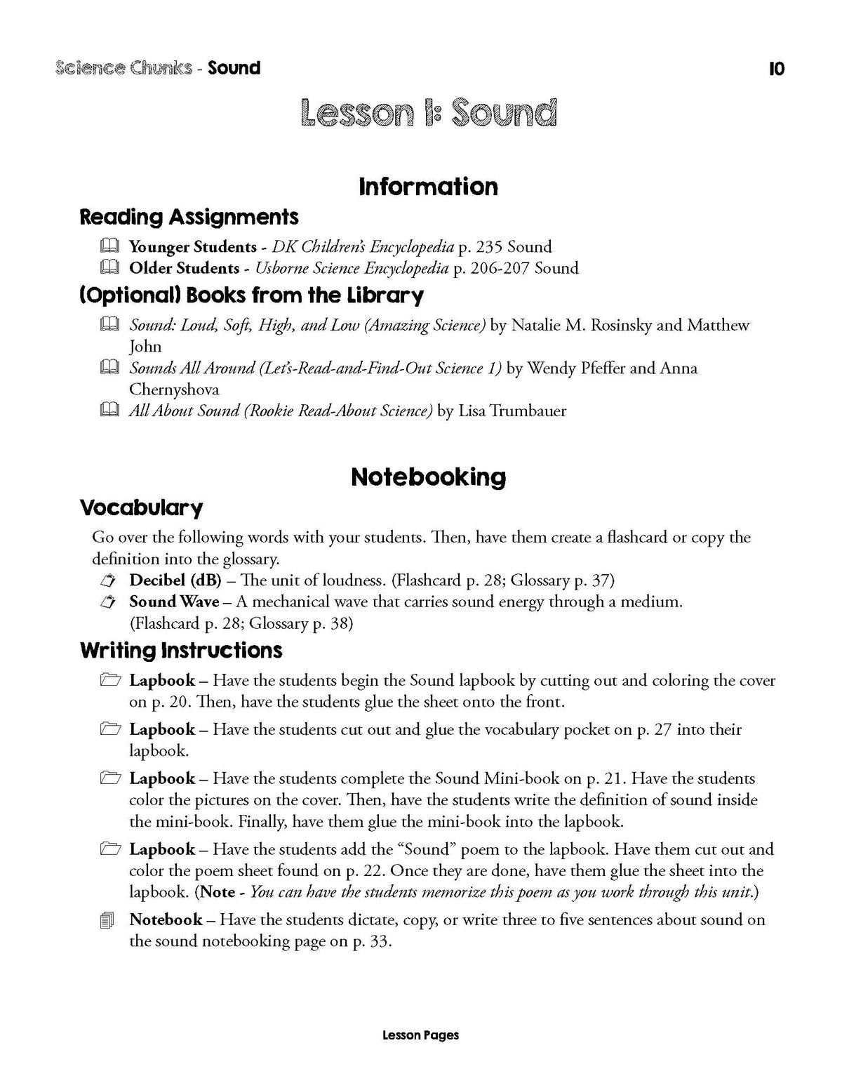 Science Chunks Sound Unit | Elemental Science
