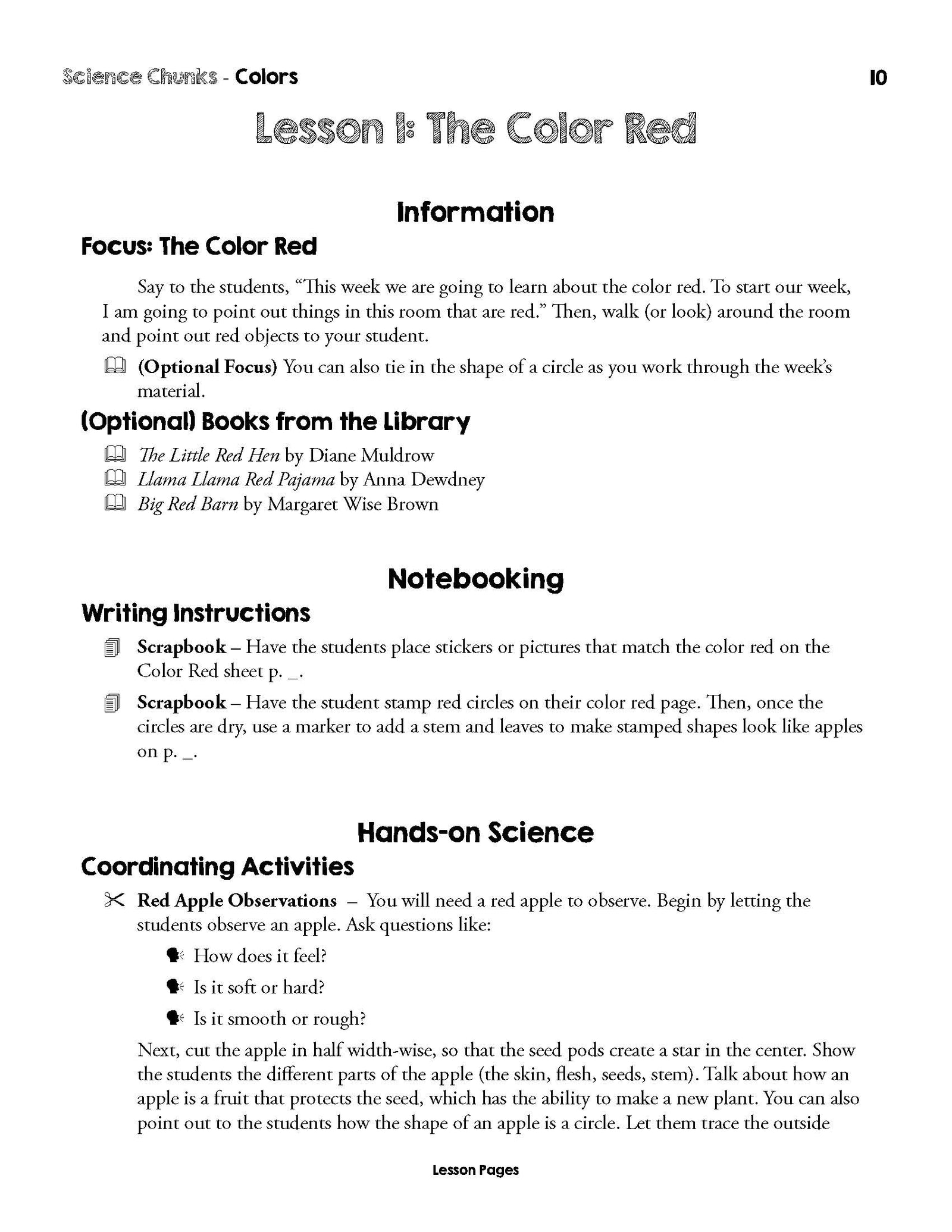 Science Chunks Colors Unit {Preschool} | Elemental Science 