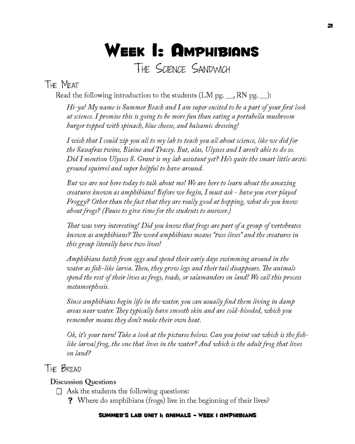 Summer's Lab Teacher Guide | Elemental Science