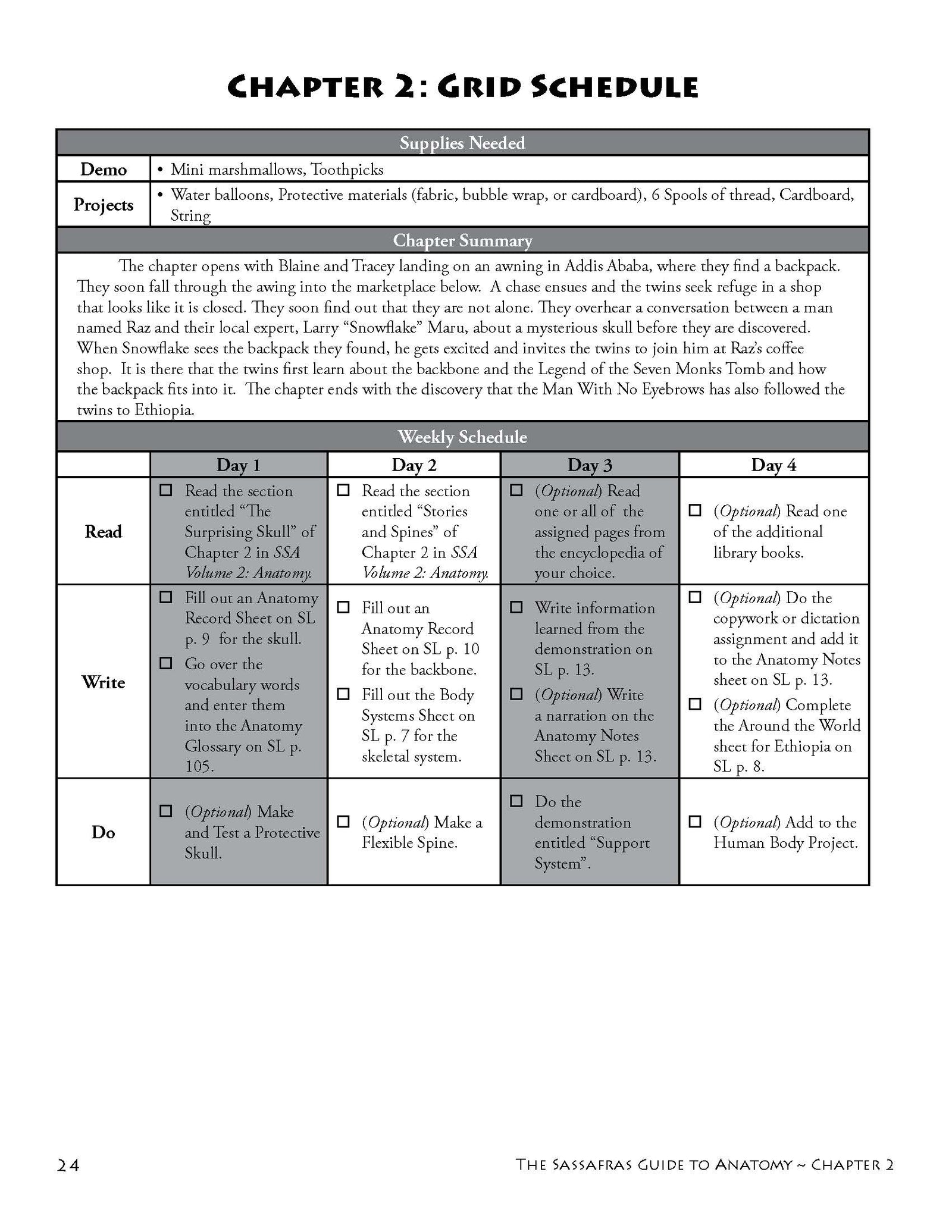 The Sassafras Science Adventures Volume 2: Anatomy Printed Combo | Elemental Science
