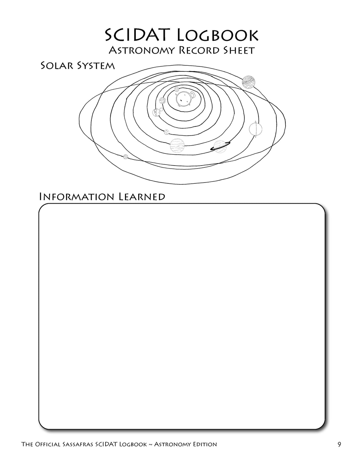 The Official Sassafras SCIDAT Logbook: Astronomy Edition | Elemental Science