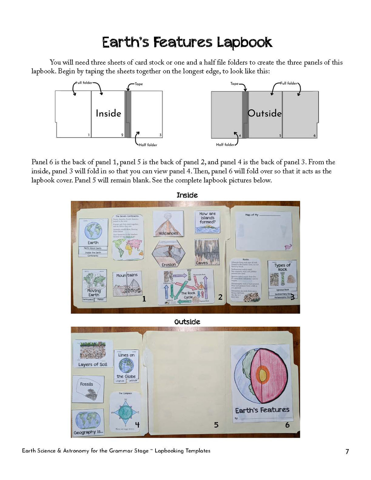 Earth Science & Astronomy for the Grammar Stage Lapbooking Templates {3rd Edition}