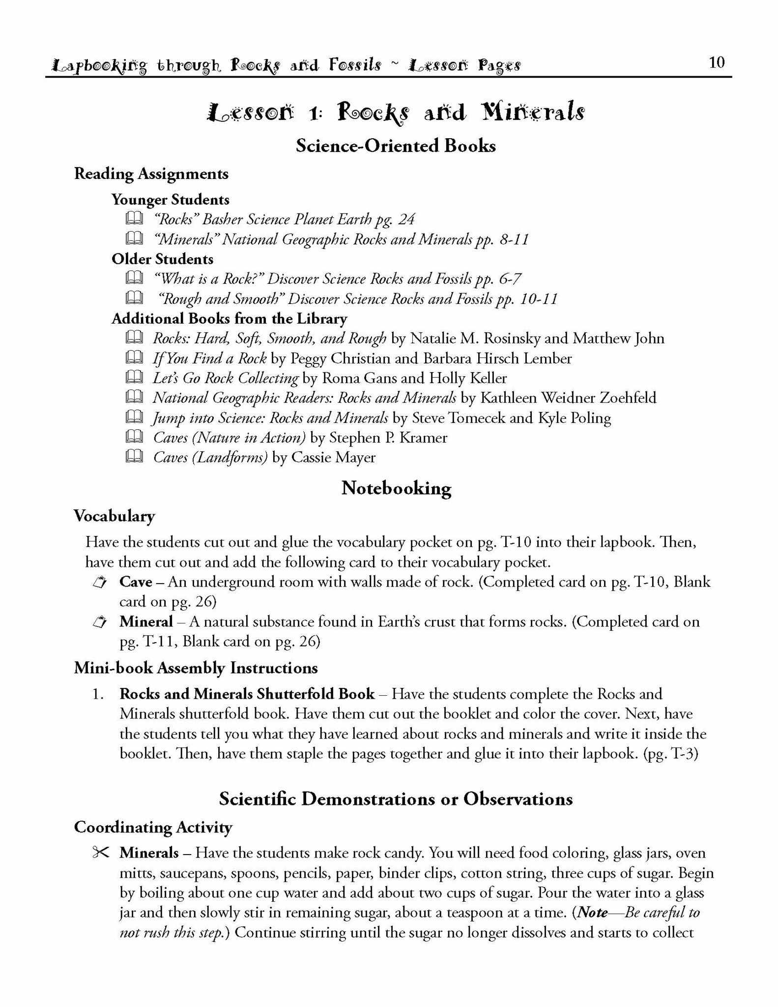 Science Lapbook - Lapbooking Through Rocks And Fossils (eBook)