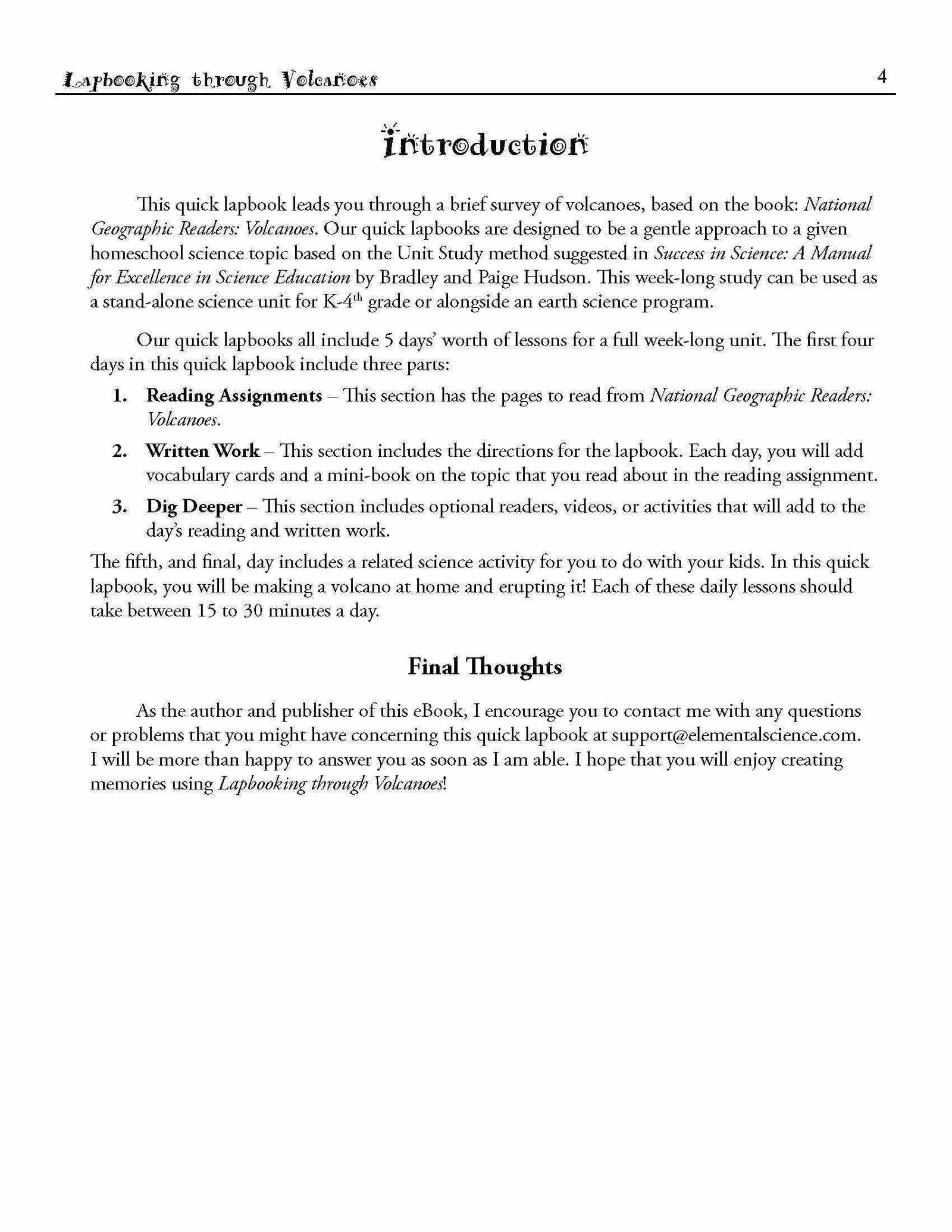 Lapbooks - Lapbooking Through Volcanoes {Quick Lapbook From Elemental Science}