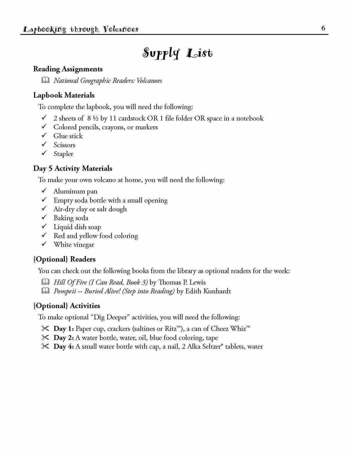 Lapbooks - Lapbooking Through Volcanoes {Quick Lapbook From Elemental Science}