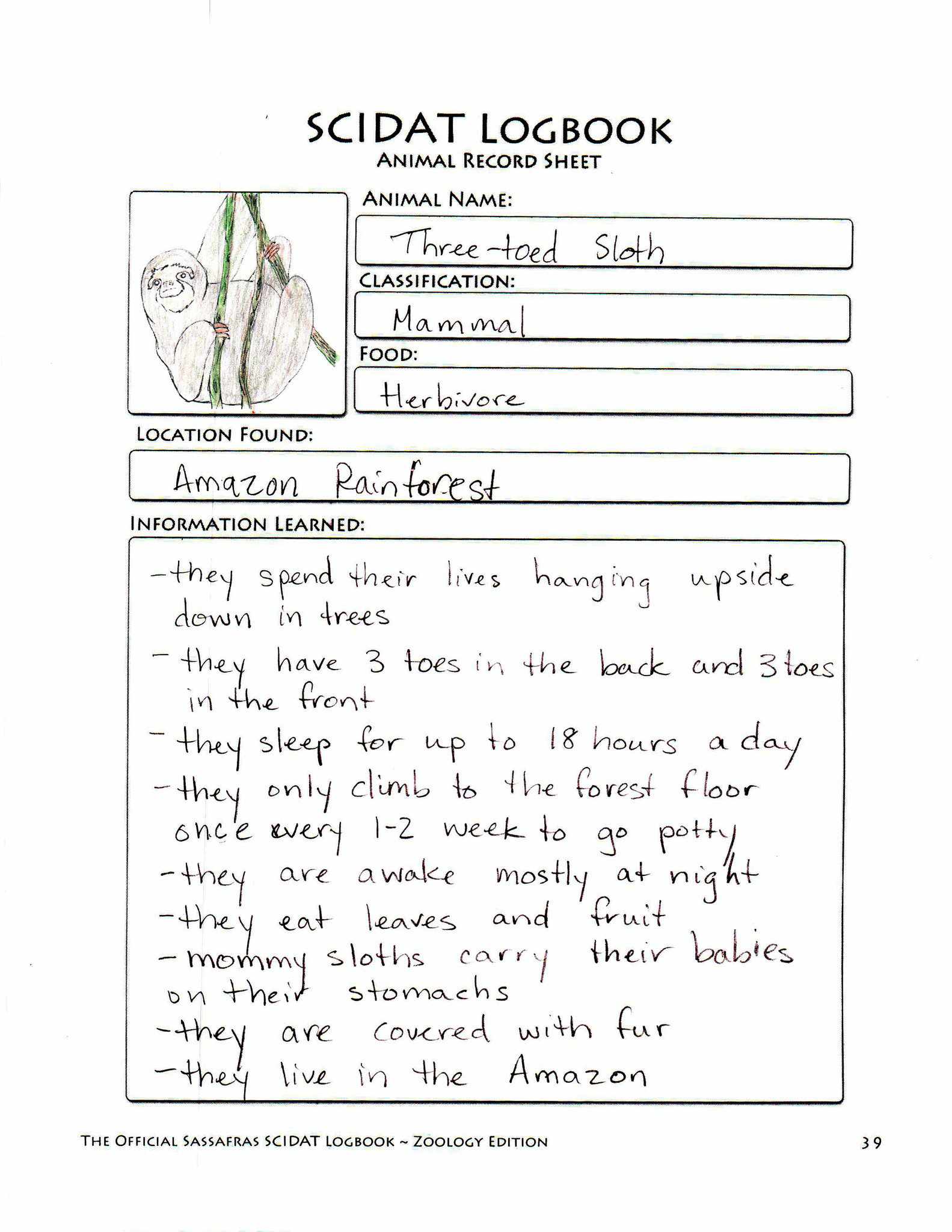 The Official Sassafras SCIDAT Logbook: Zoology Edition | Elemental Science