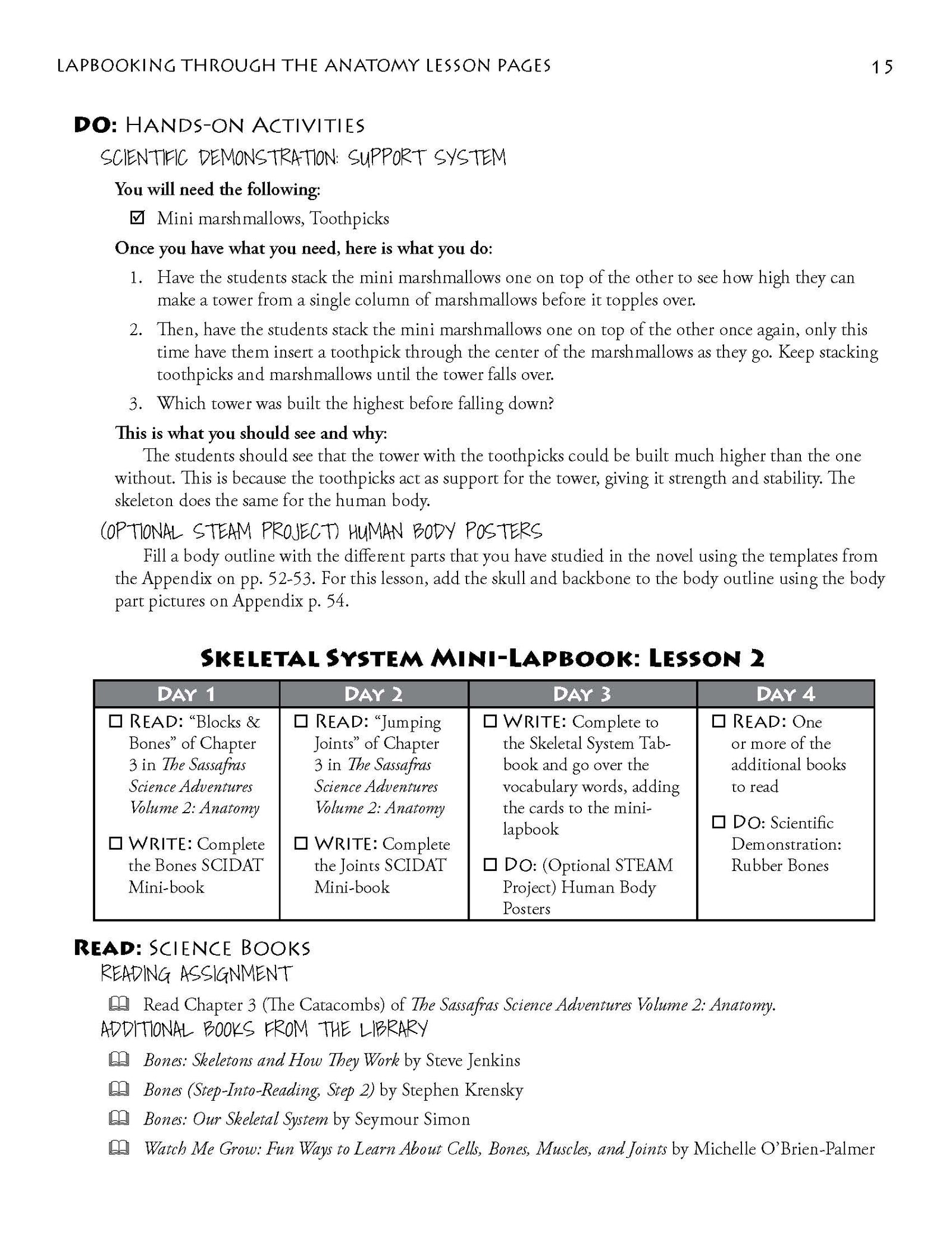 Lapbooking through Anatomy with the Sassafras Twins