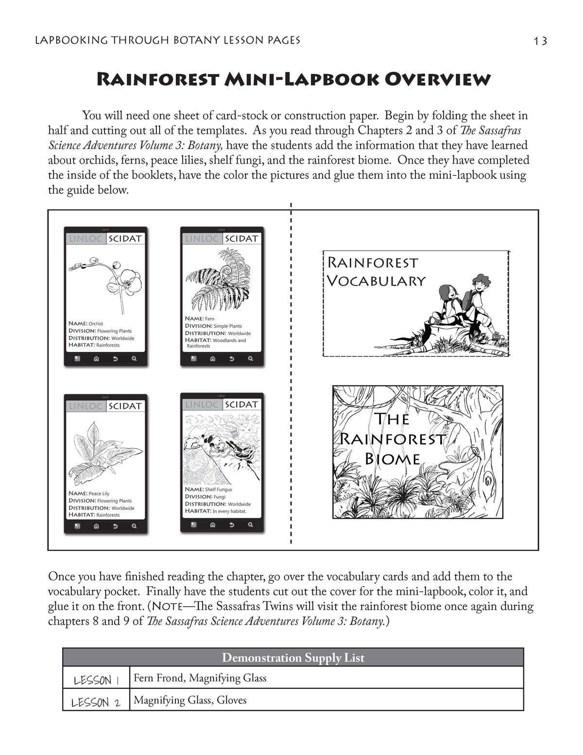 Lapbooking through Botany with the Sassafras Twins