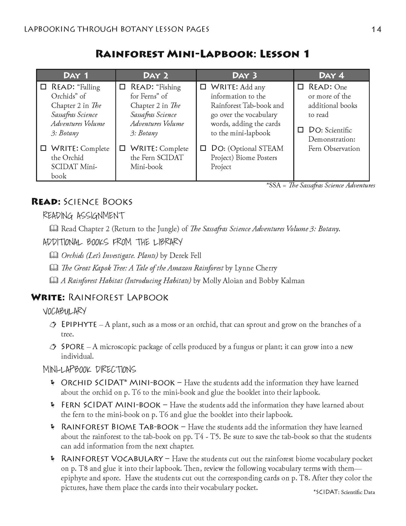 Lapbooking through Botany with the Sassafras Twins