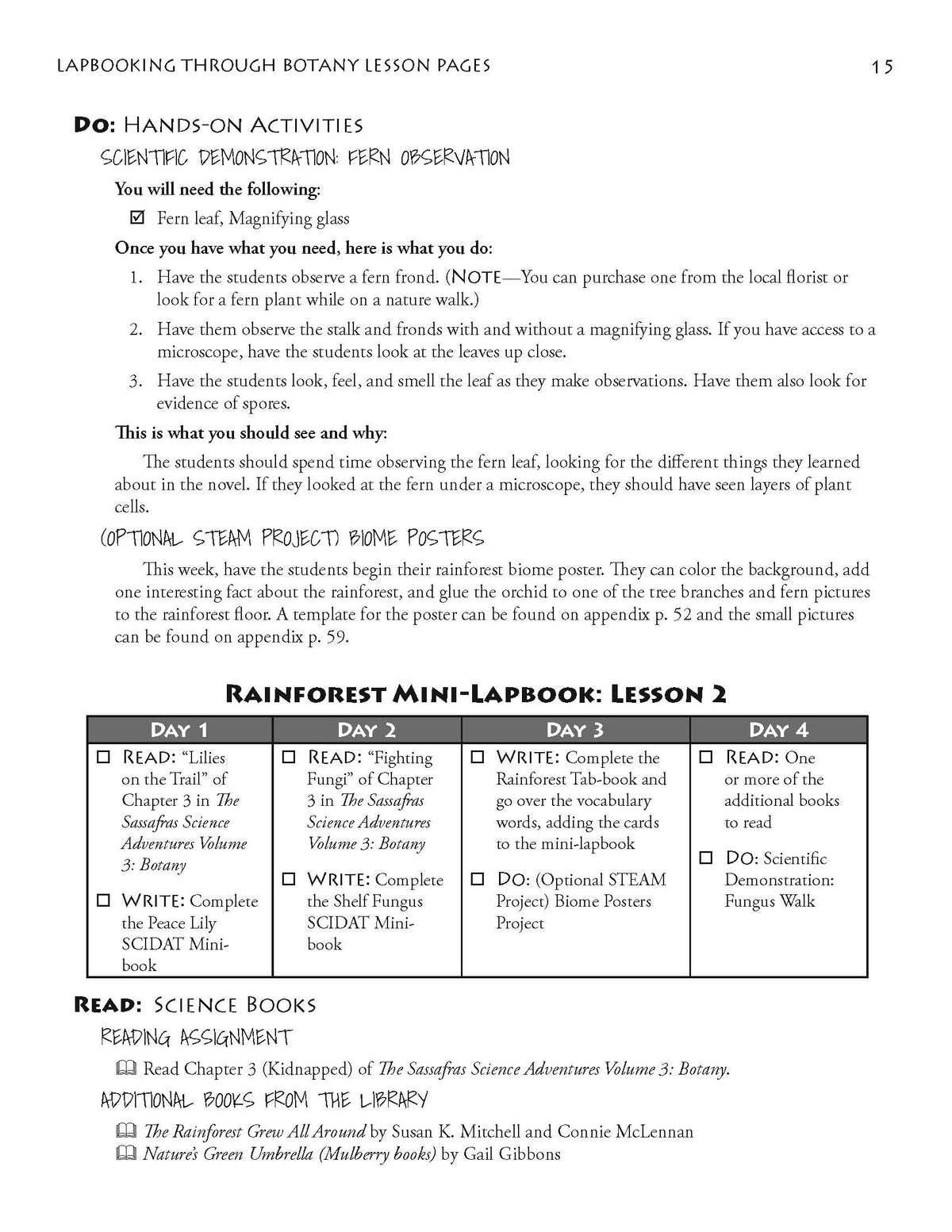 Lapbooking through Botany with the Sassafras Twins