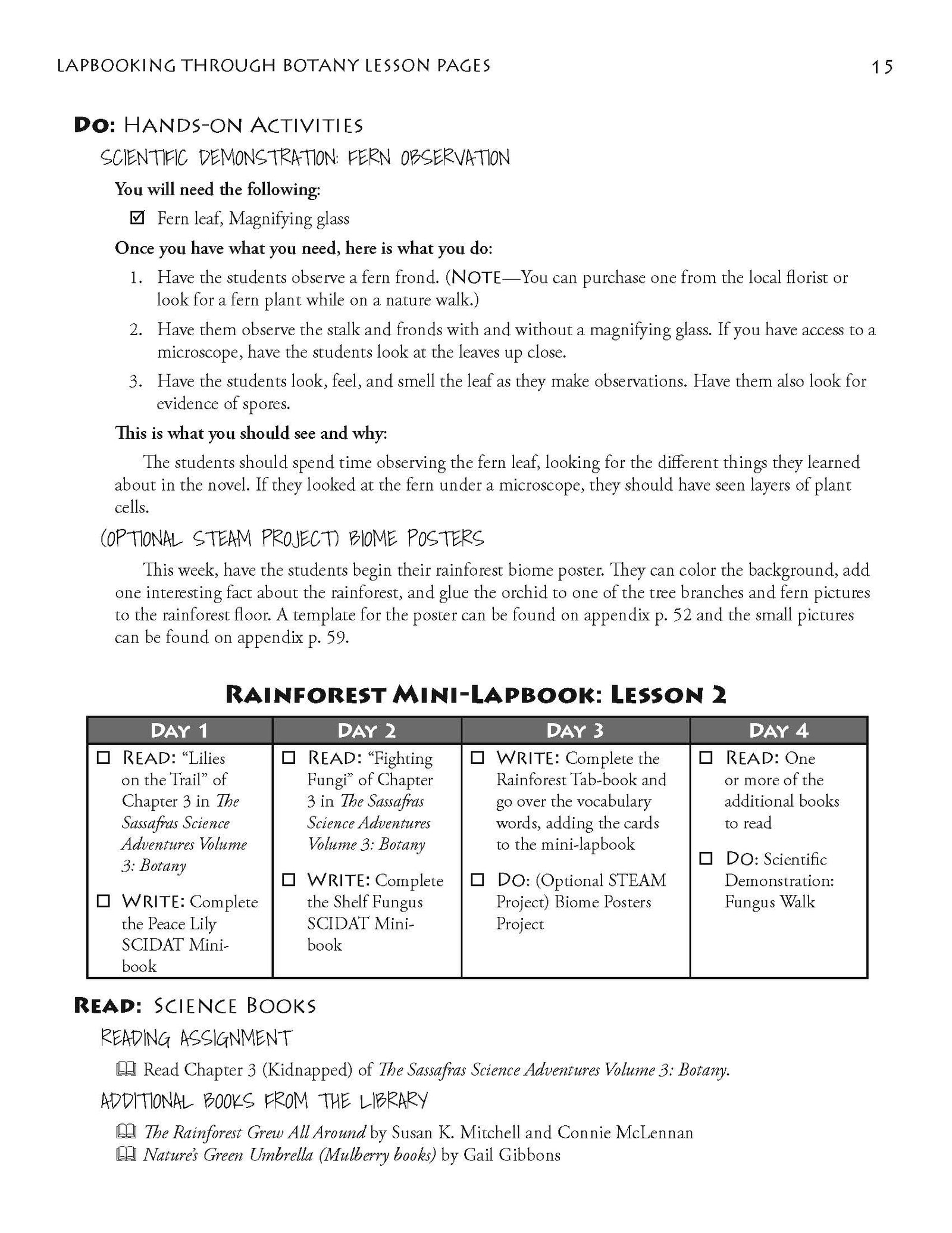 Lapbooking through Botany with the Sassafras Twins