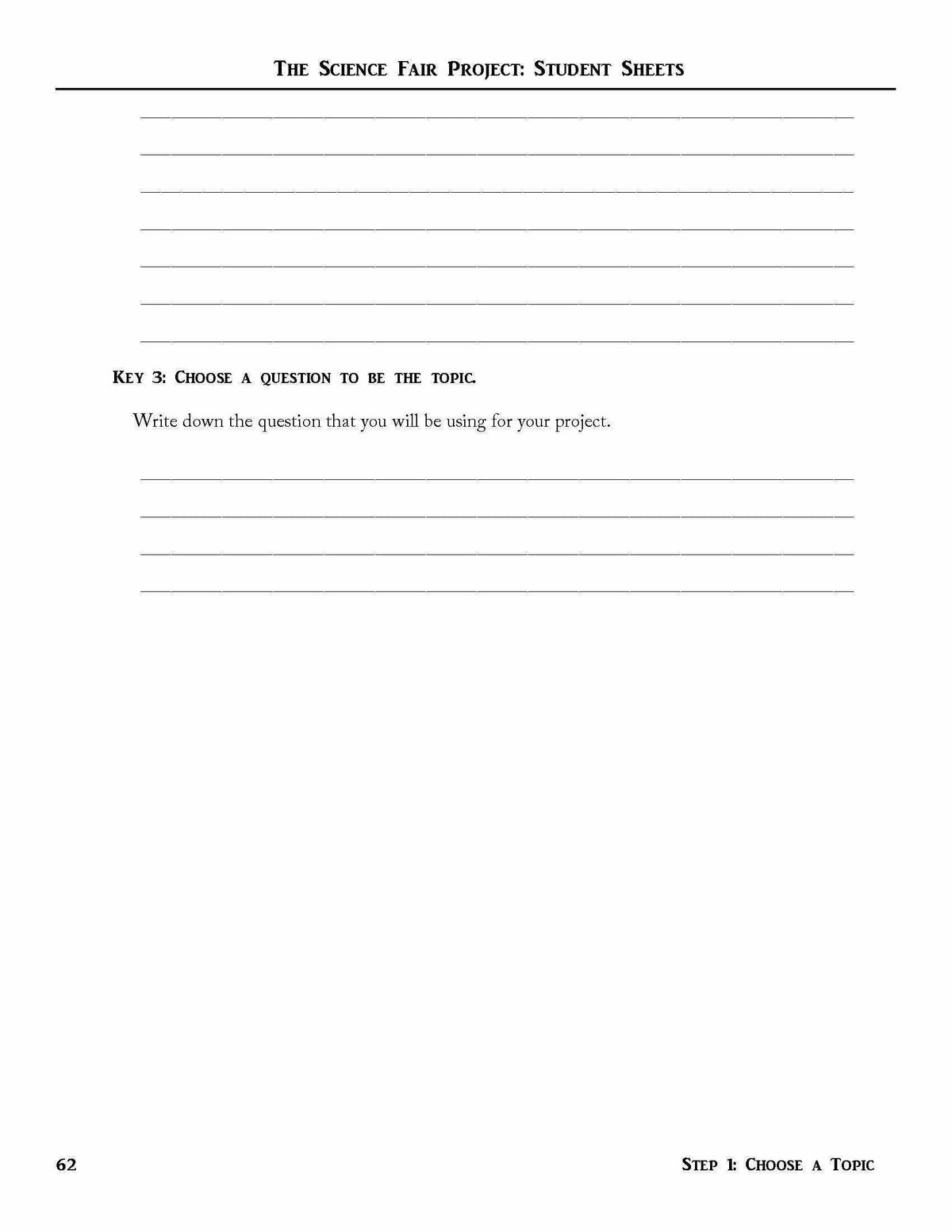 The Science Fair Project (Student Pages Only) | Elemental Science